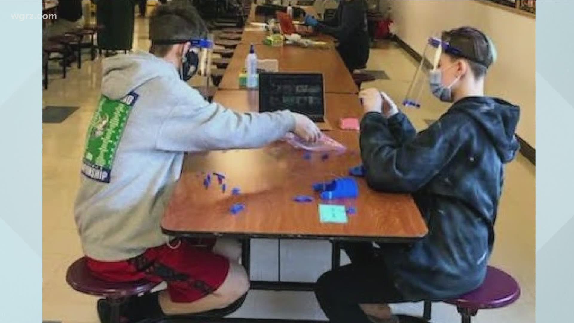 AT&T and WNY STEM Hub's "Hand in Hand" program goes on as planned with the students masked up and following CDC social distancing guidelines