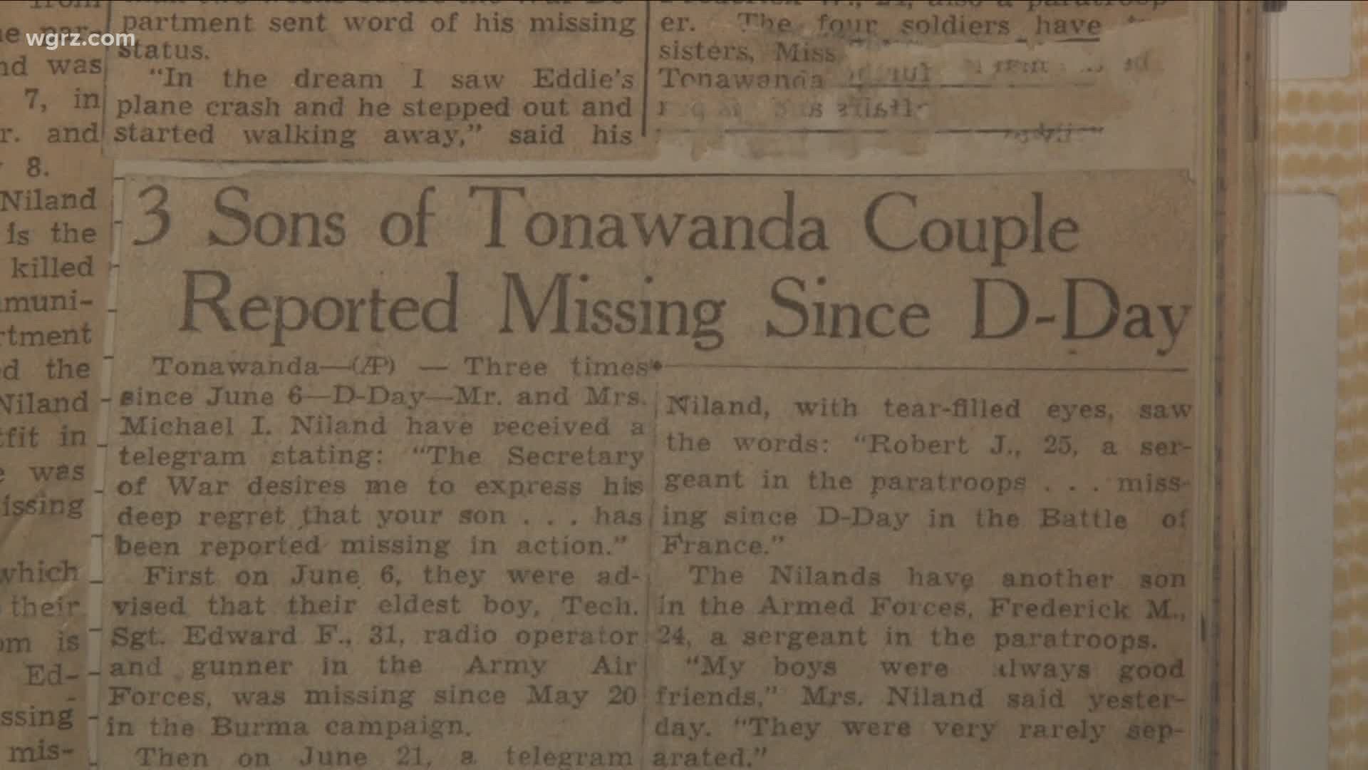 The story of Fritz, Robert, Preston and Edward Niland, all from Tonawanda, eventually became the inspiration for the movie 'Saving Private Ryan.'