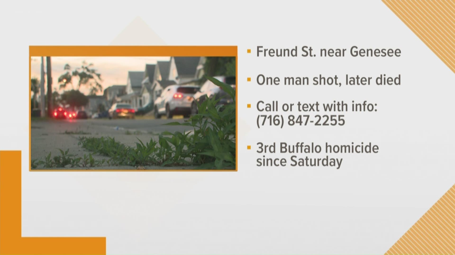 The 27-year-old man who was shot last night on Freund Street... has died from his injuries.