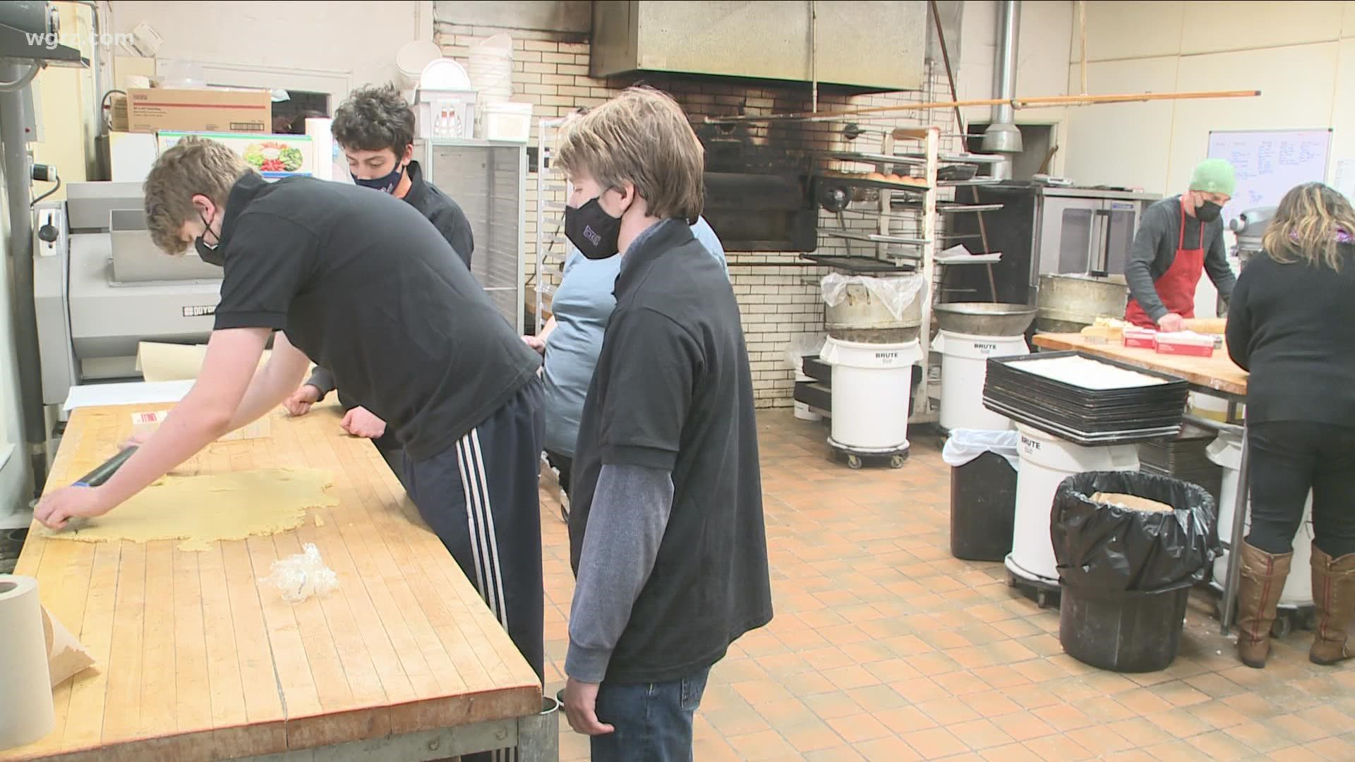 Students get job training while baking Bills cookie kits