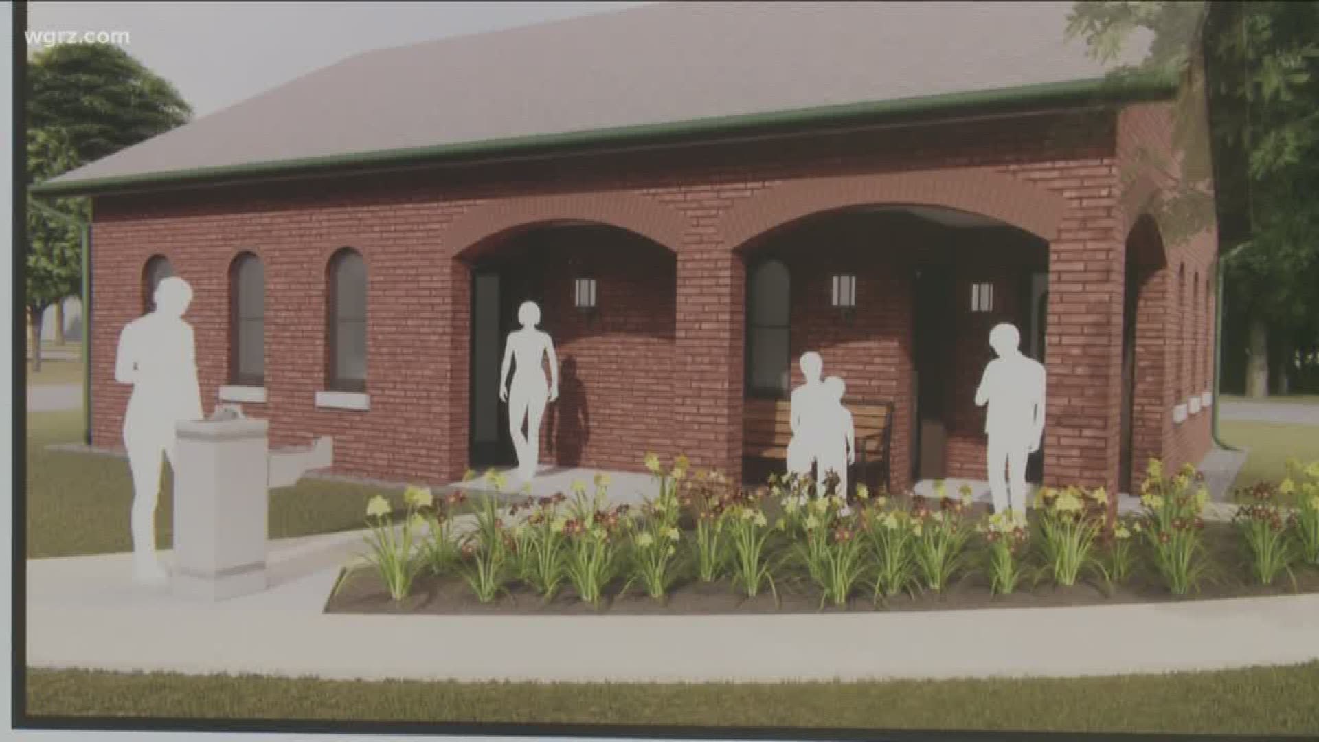 bathroom and station will be designed to look like the carriage barn