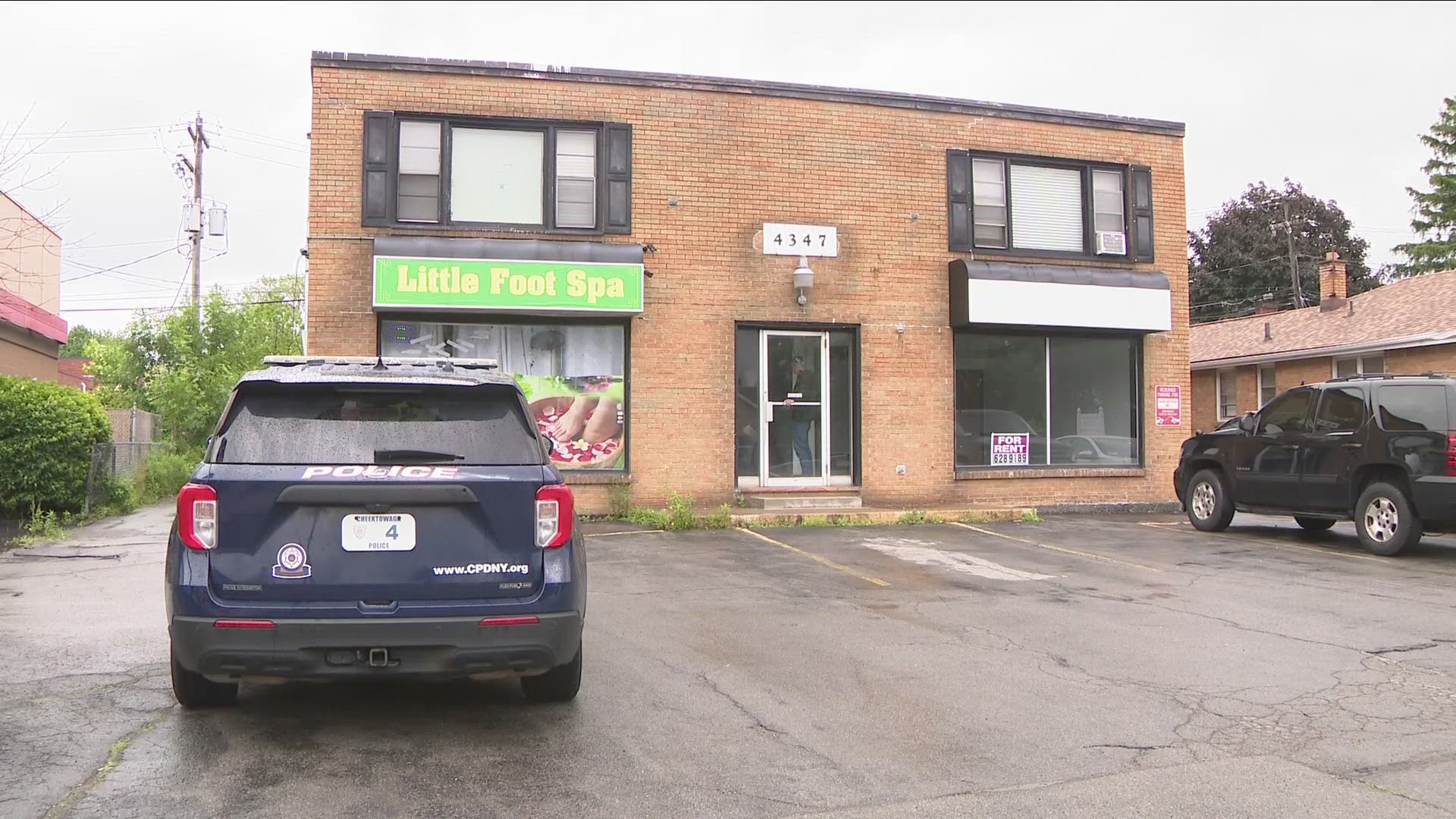 Police executed a search warrant at a massage spa they suspect is part of a sex trafficking operation.