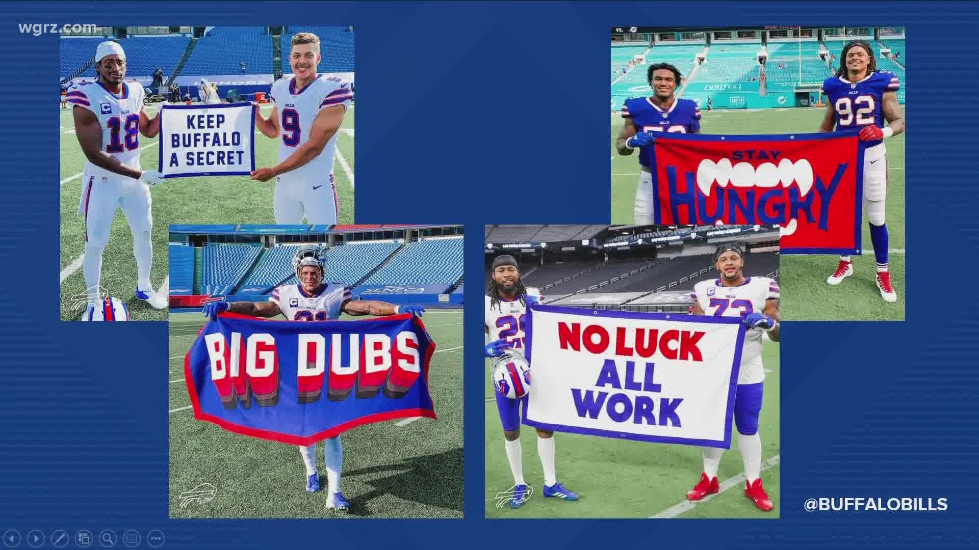 Banners are designed each week and made available after the team wins