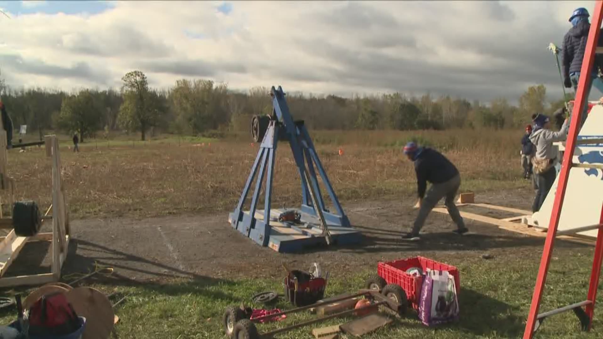 Students compete in Pumpkin Launching contest