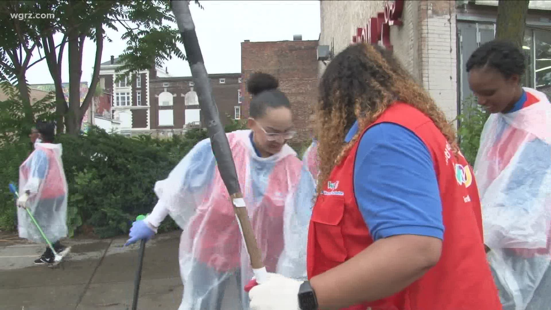 Today, volunteers from the international we love you foundation and buffalo citizen services hit the area around Broadway and Mills to clean it up.