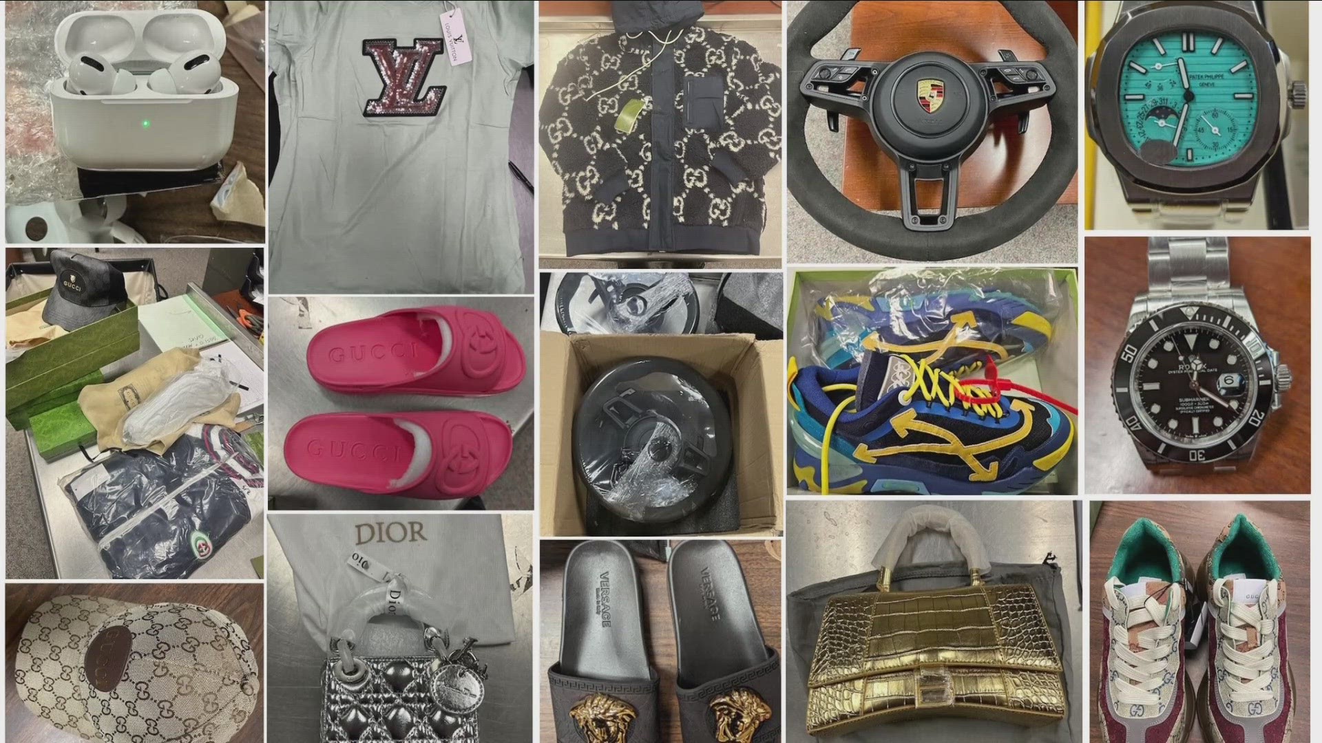 U-S Customs and Border Protection officers at the Rochester Port of Entry have seized various designer items that have counterfeit trademarks