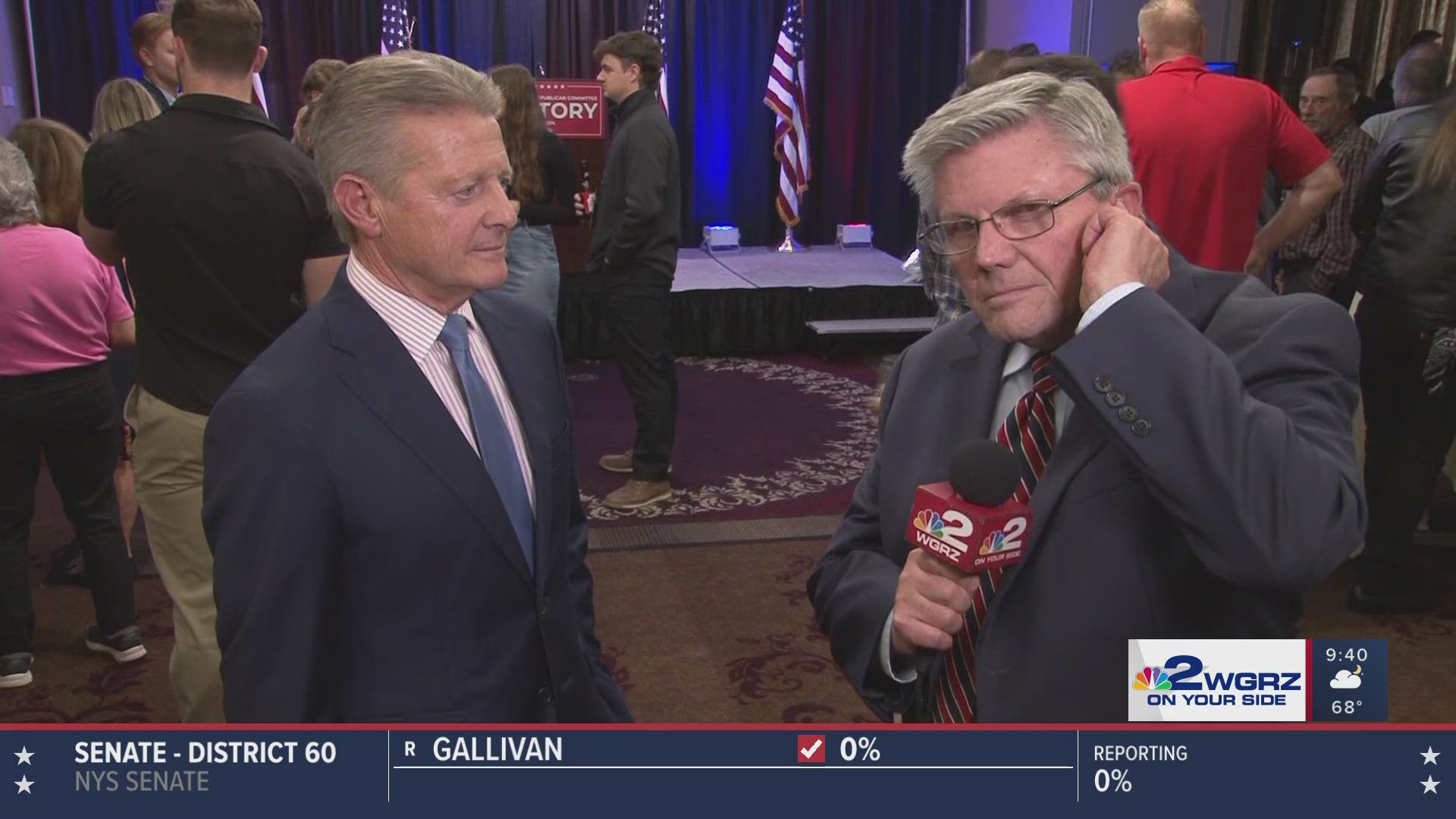 Election Night: An interview with State Senator Patrick Gallivan at the Erie County Republican Party headquarters.