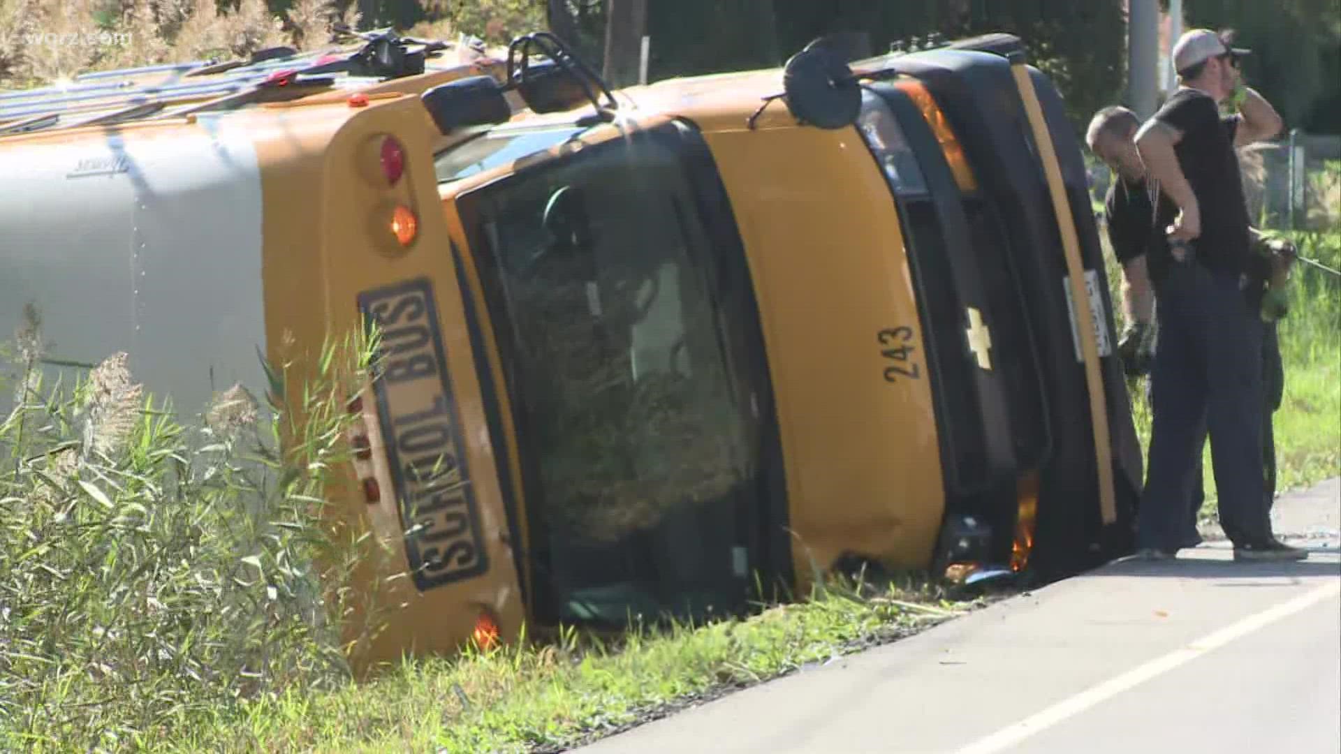 No children were on the bus at the time of the crash.