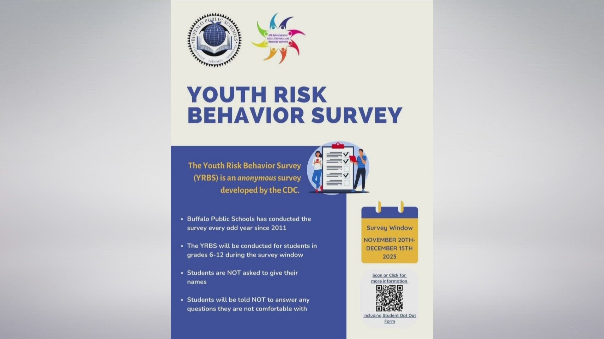 Youth behavior survey for BPS to make health improvements.