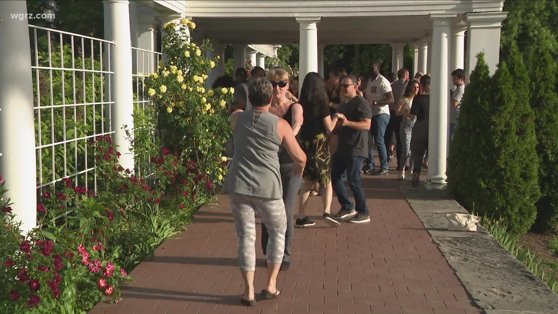 Dozens of people gathered at the rose gardens pavilion tonight to embrace their inner dancer.