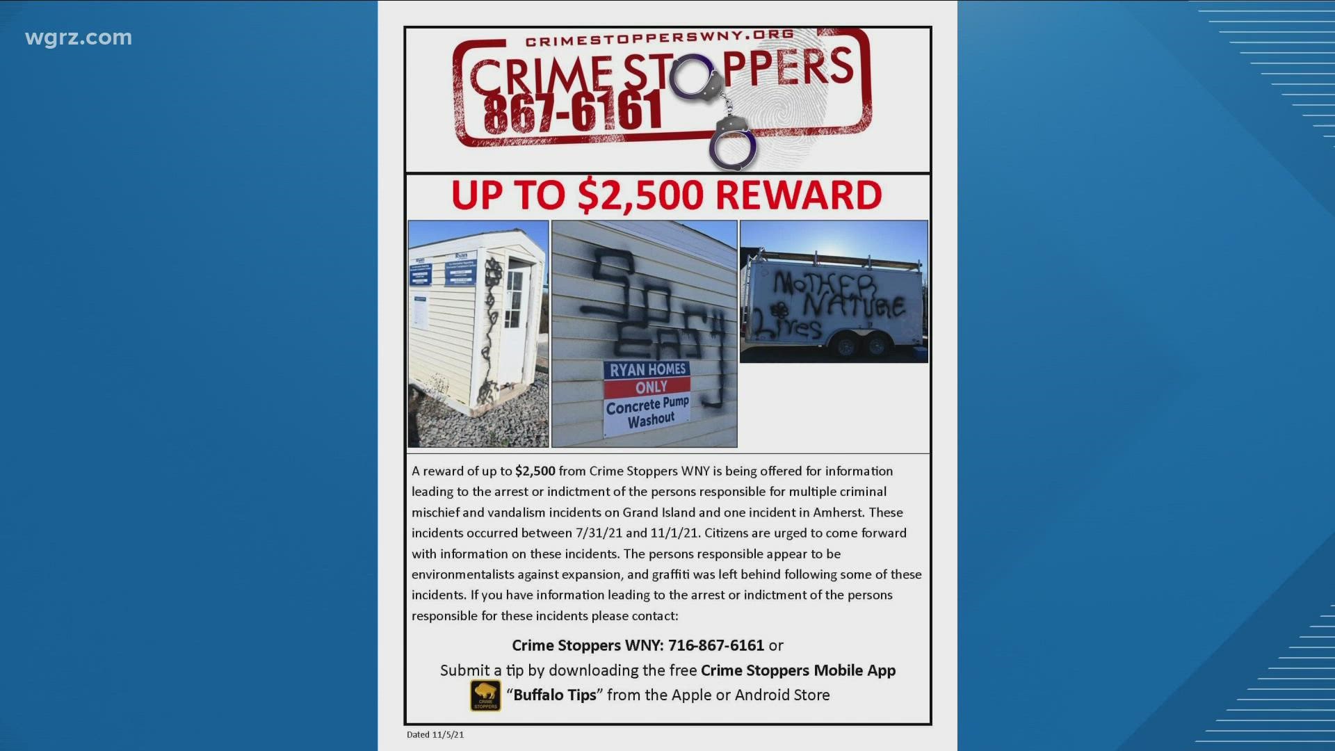 A reward of up to $2,500 is being offered.