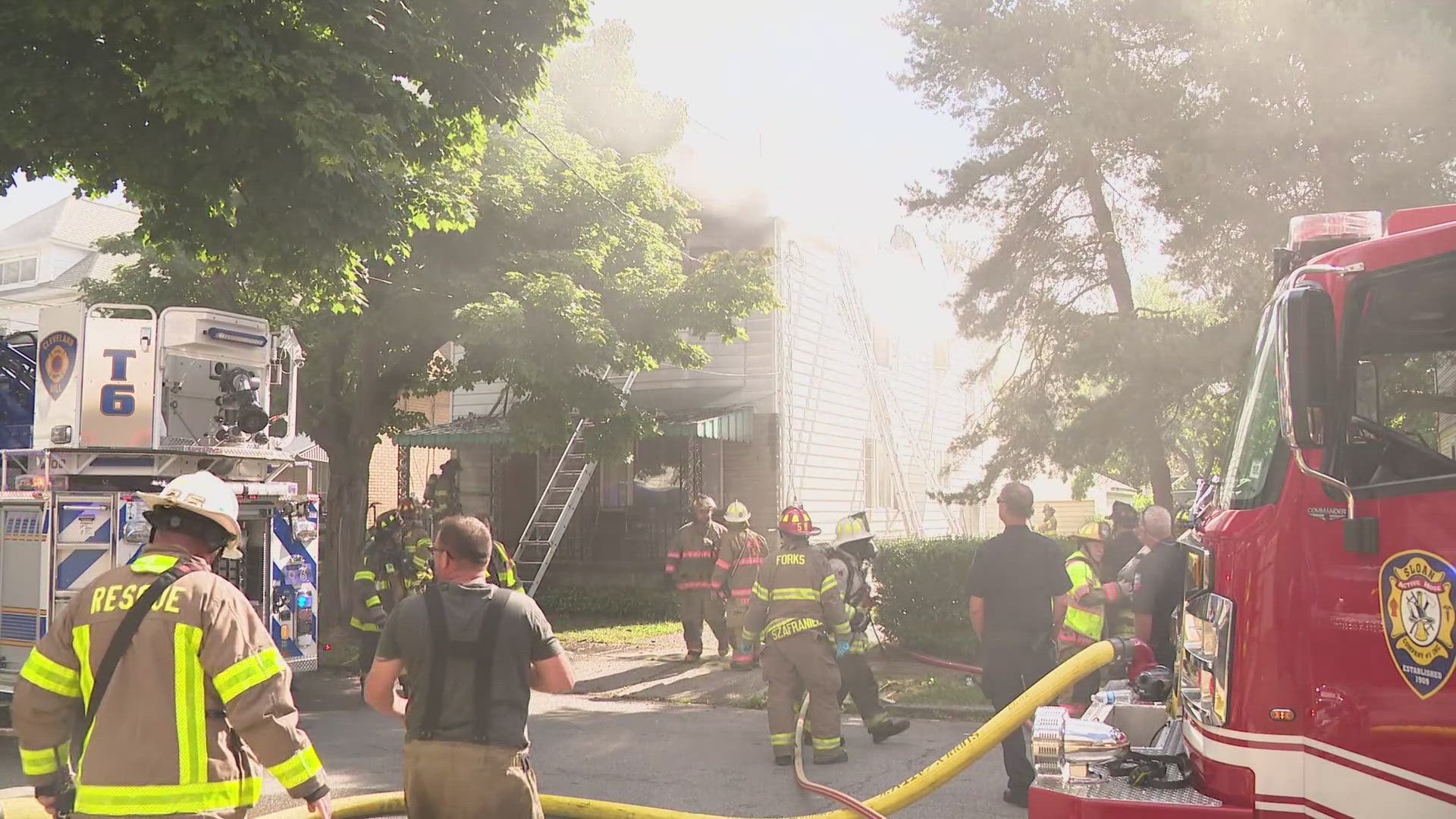 The fire broke out just before 10 am Friday. Crews from Cleveland Hill, Sloan, and several other volunteer companies worked on the fire for 2 hours 