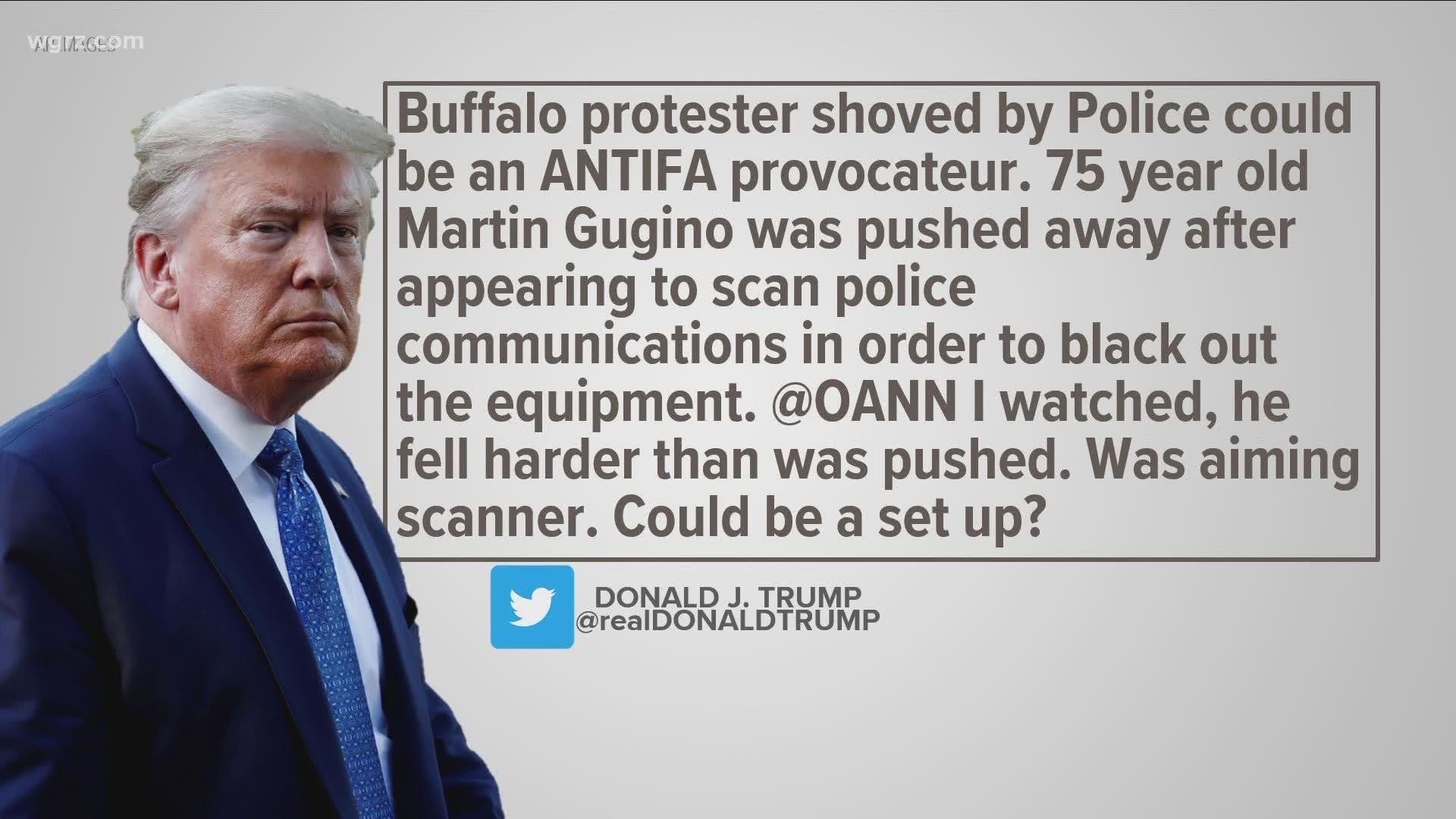 the president alleges gugino is a member of ANTIFA and that he was trying to scan the police communitcation equipment.