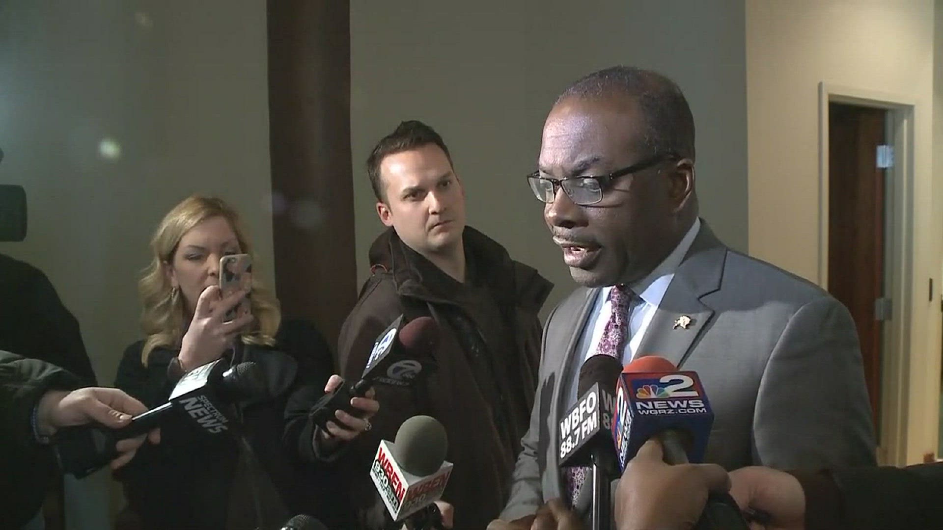 Mayor  Byron Brown discusses Buffalo Police Commissioner Daniel Derenda's retirement