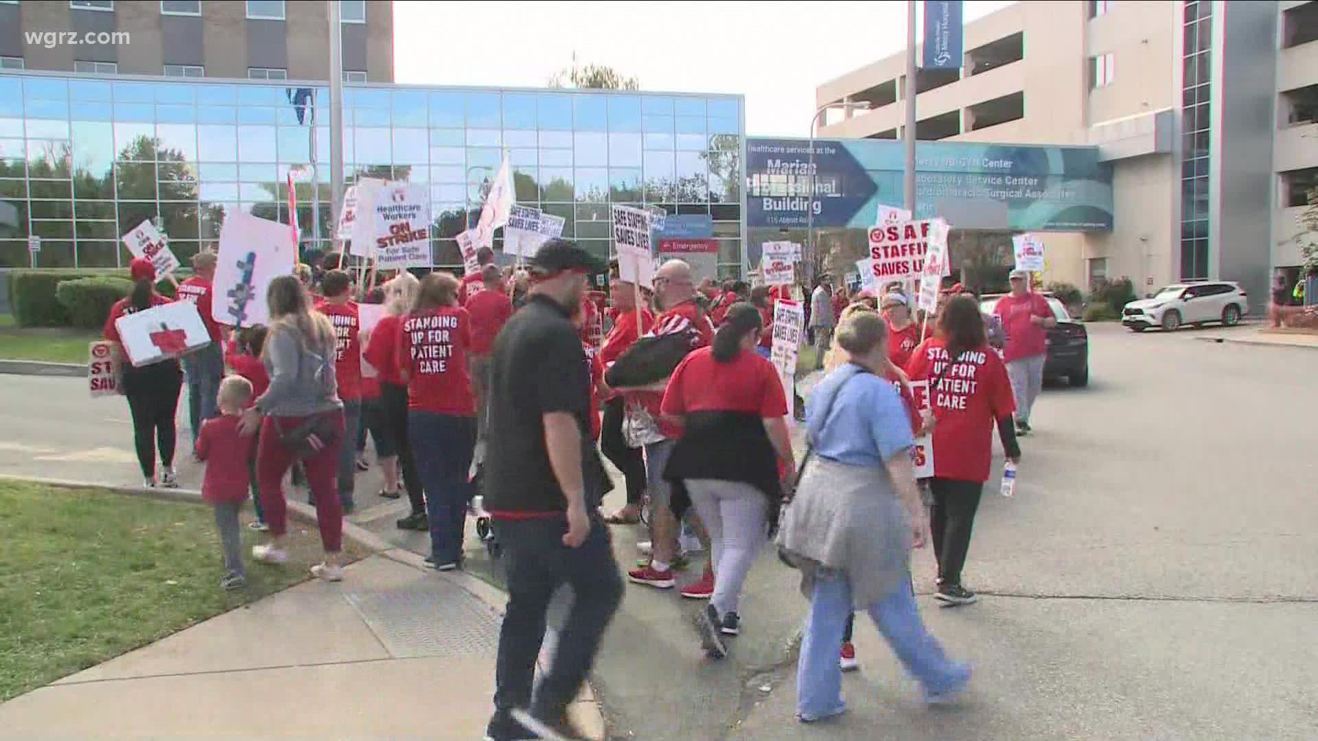 We're now in day three of the strike at Mercy Hospital in South Buffalo as union workers and the catholic health system remain separated on issues for a new contract