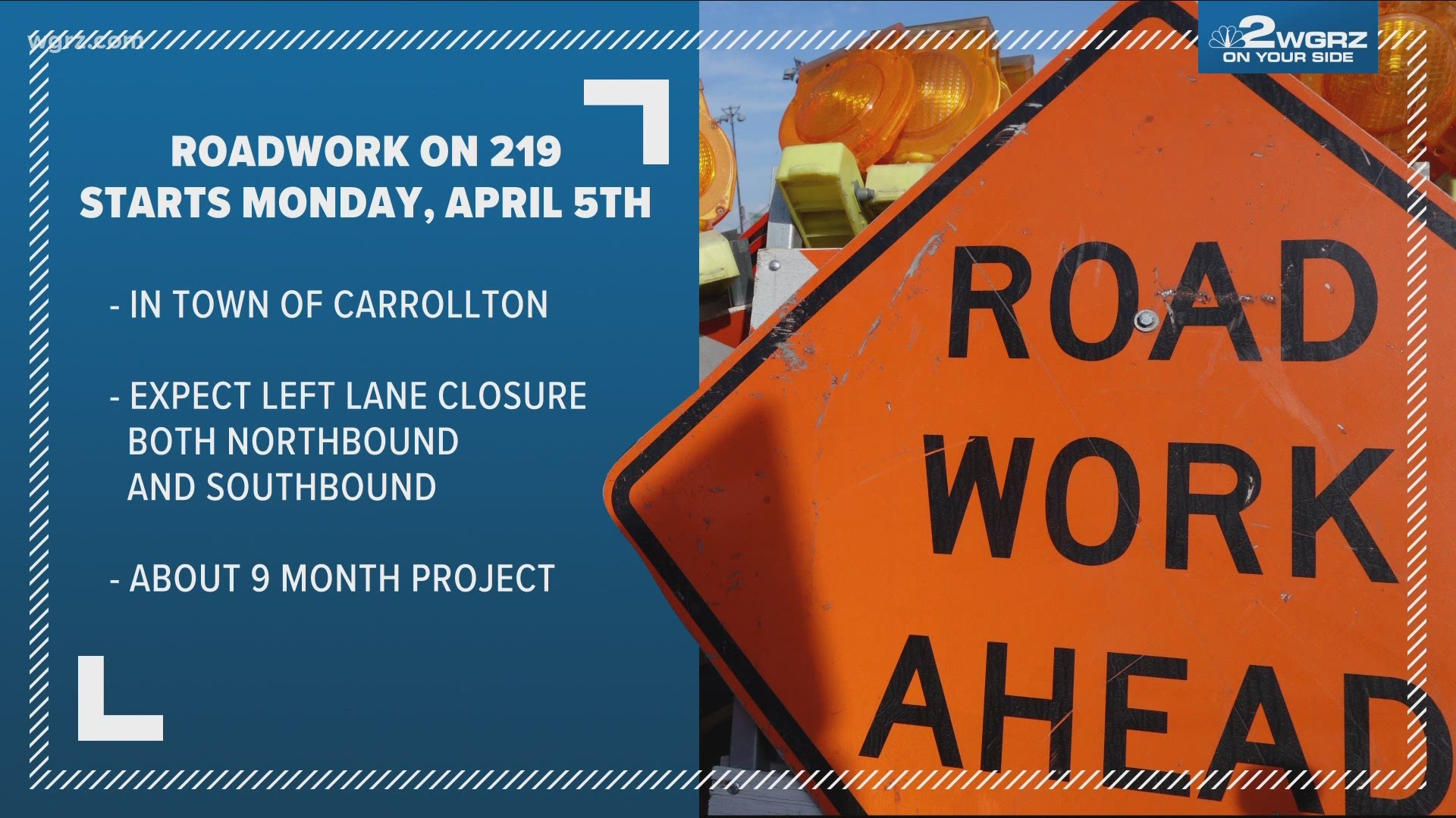 Carrolton road work starts tomorrow. Expect left lane closures both northbound and southbound starting at the Pennsylvania border on the 219.