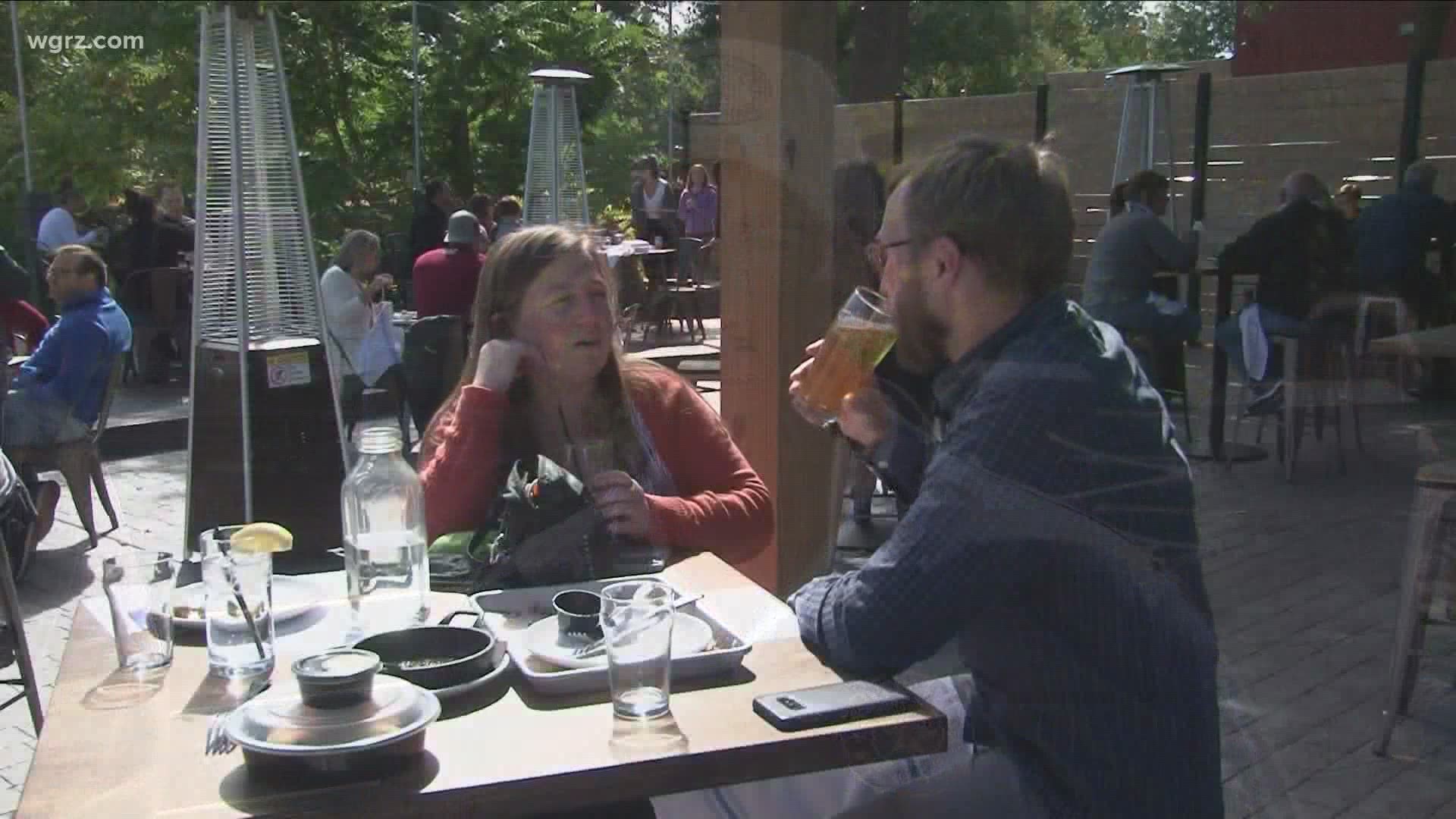 The town of Amherst is expanding its outdoor dining season through the end of the year to help restaurants after the pandemic hit them hard financially.