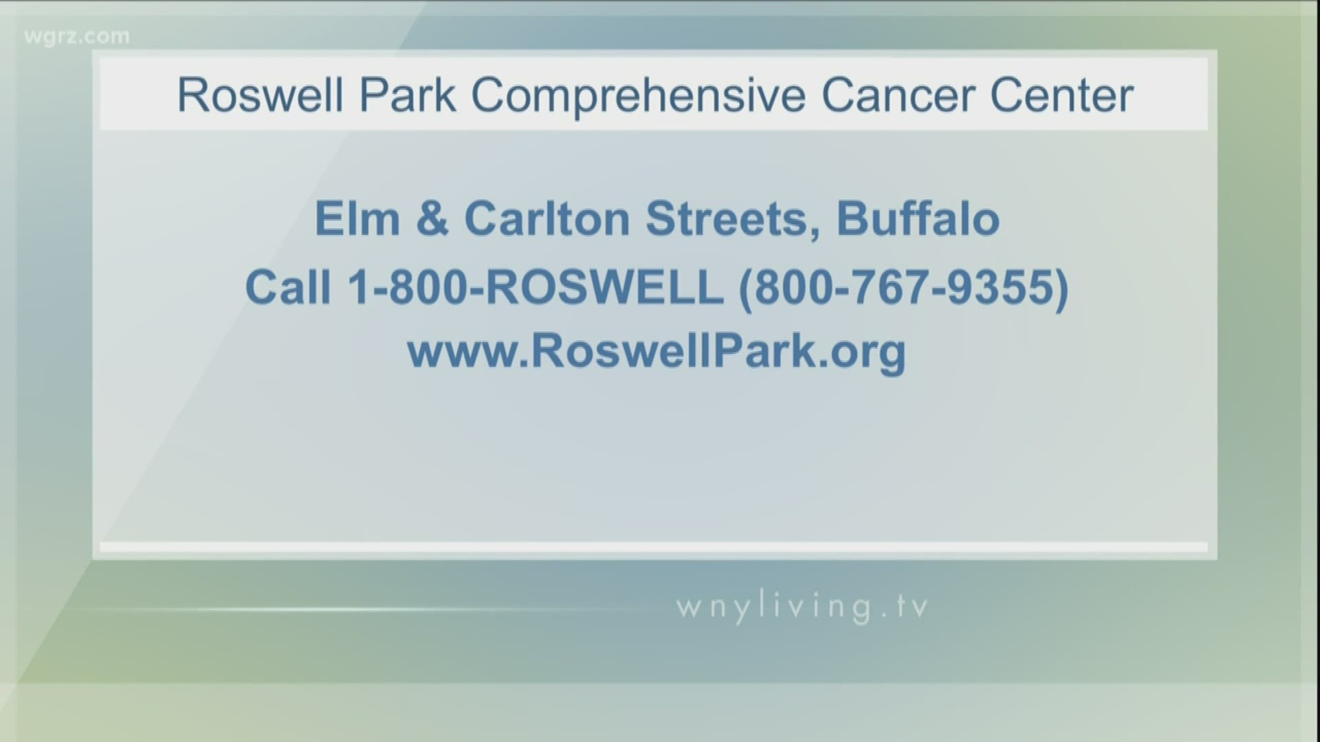 February 22 - Roswell Park Comprehensive Cancer Center (THIS VIDEO IS SPONSORED BY ROSWELL PARK COMPREHENSIVE CANCER CENTER)