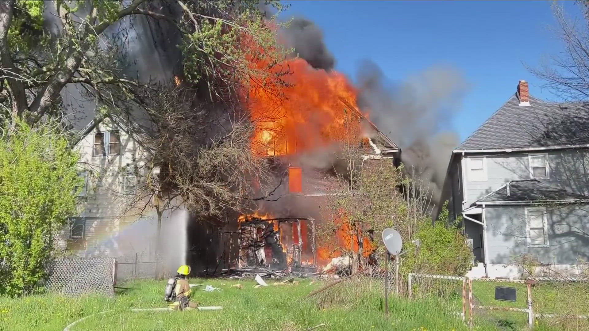 Police are investigating if a plumber's error led to a gas explosion and inferno.