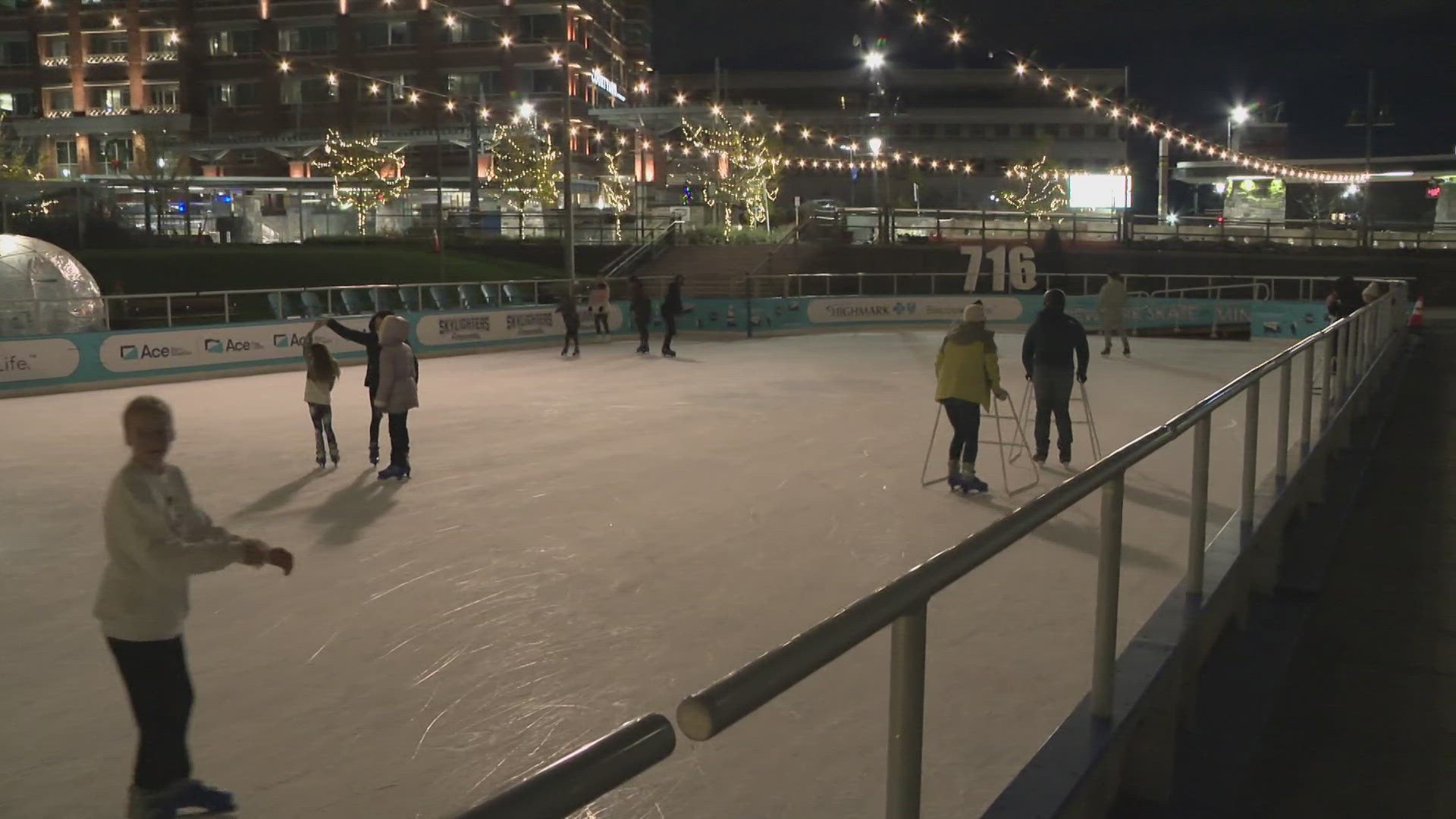 Opening weekend events have been postponed to next week because of the warmer weather, but the rink will still be open for ice skating.