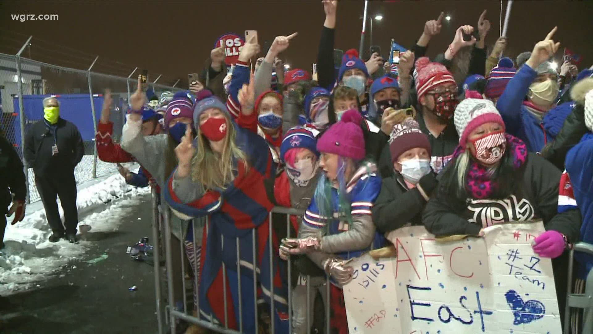 The Bills returned from Denver where they beat the Broncos 48-19, giving Buffalo its first AFC East title since 1995.