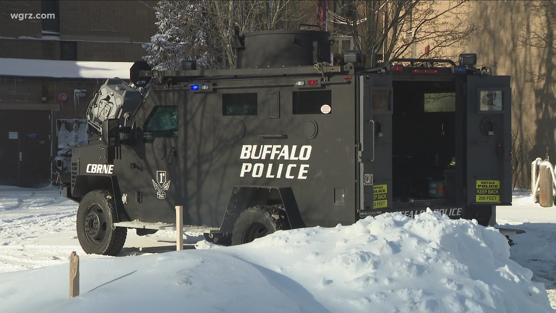 Buffalo police said SWAT were called to the scene.  A crisis management team was seen outside the building.