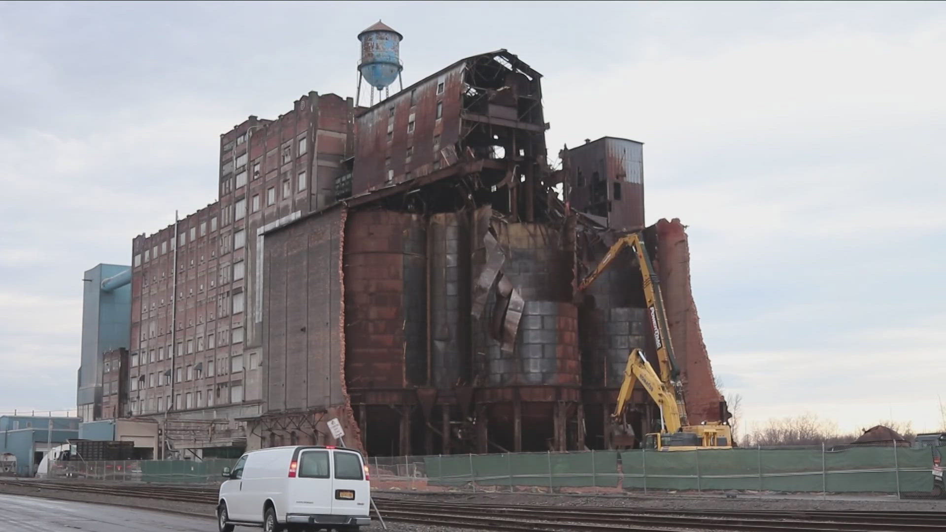 GREAT NORTHERN ELEVATOR WAS DAMAGED IN A WINDSTORM BACK IN DECEMBER 2021. A-D-M WAS ALLOWED TO BEGIN DEMOLITION IN SEPTEMBER 2022, AND COMPLETED IN MAY OF LAST YEAR