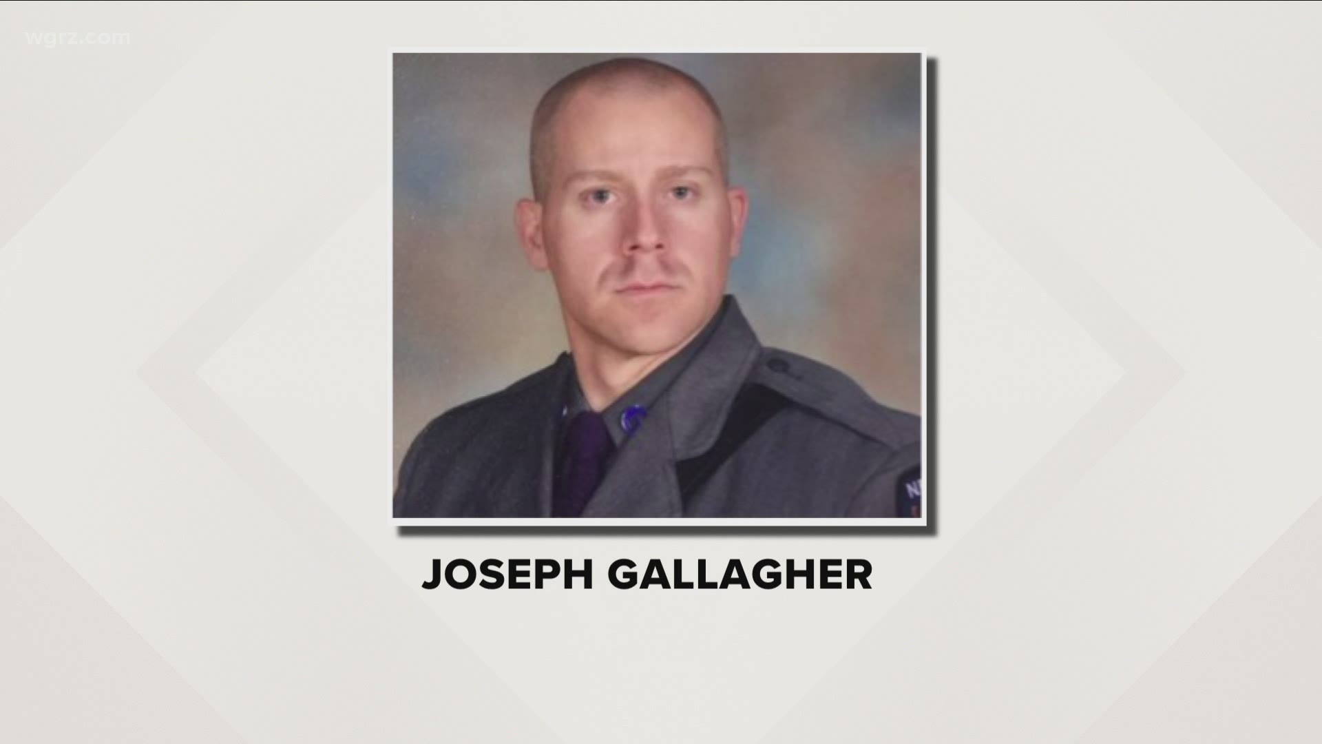 Trooper Joseph Gallagher was hit by a vehicle in December 2017 when he stopped to help another driver who had broken down.