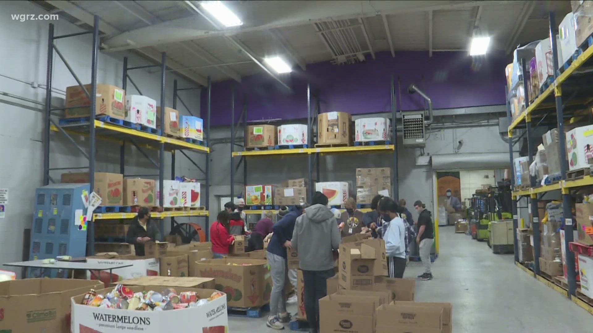 The team at FeedMore Western New York is busy wrapping up after Friday's Food 2 Families Drive.