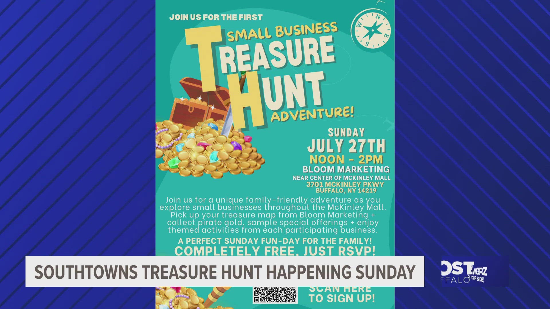 Families can join in on a treasure hunt to explore new businesses as the McKinley Mall. 
