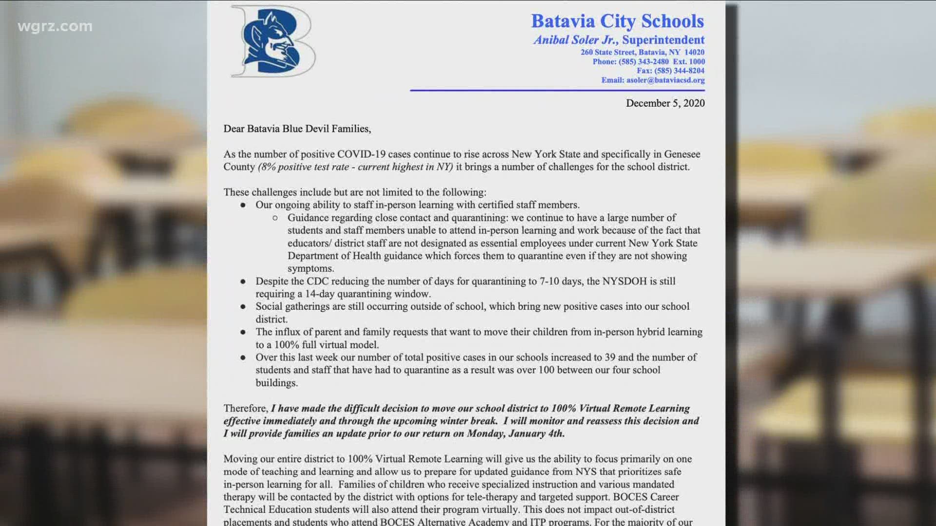 School's news release says increased number of positive tests has