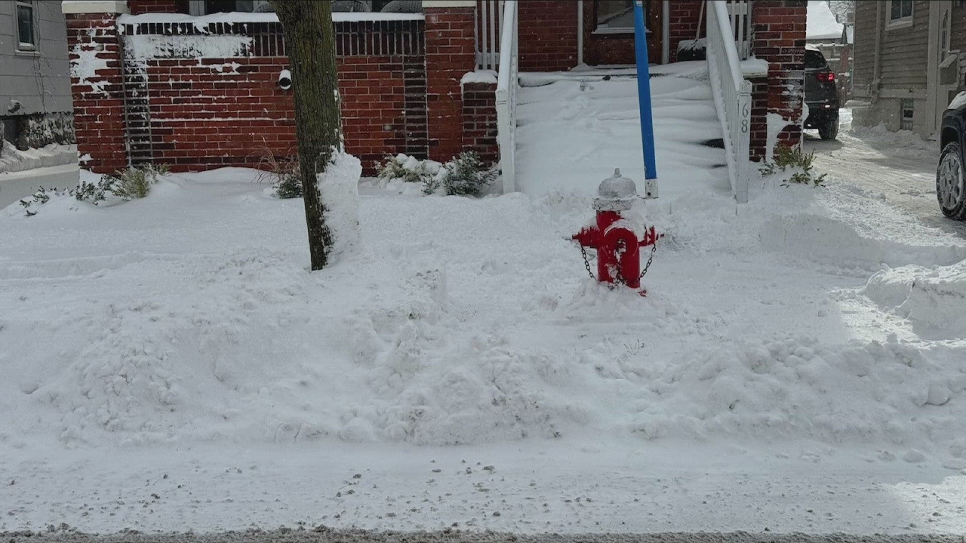 Three feet around each of your hydrants should be shoveled.