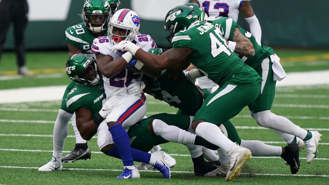 La'Mical Perine scores first TD; New York Jets lead the Buffalo Bills, 10-3