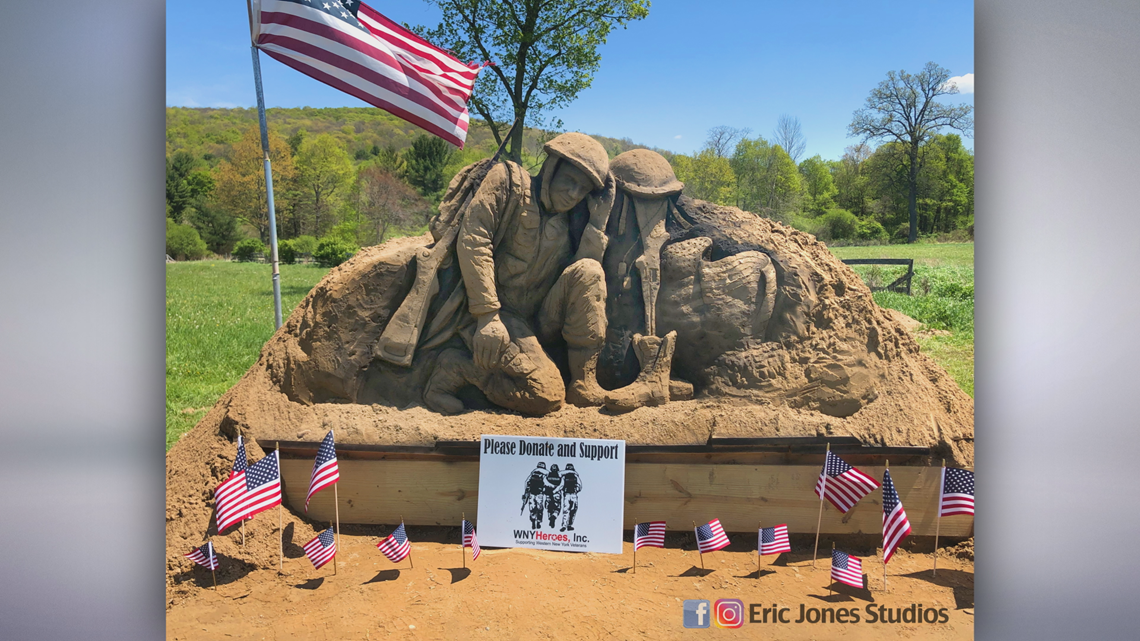 Good Neighbors: Allegany Co. artist carves Memorial Day sand sculpture for charity - Vimarsana News