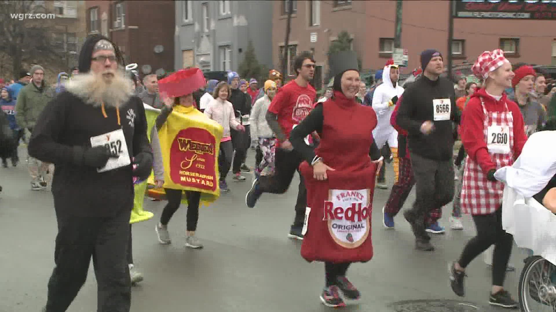 The 126th annual YMCA turkey trot about 12-thousand runners and walkers made their way down Delaware Avenue.