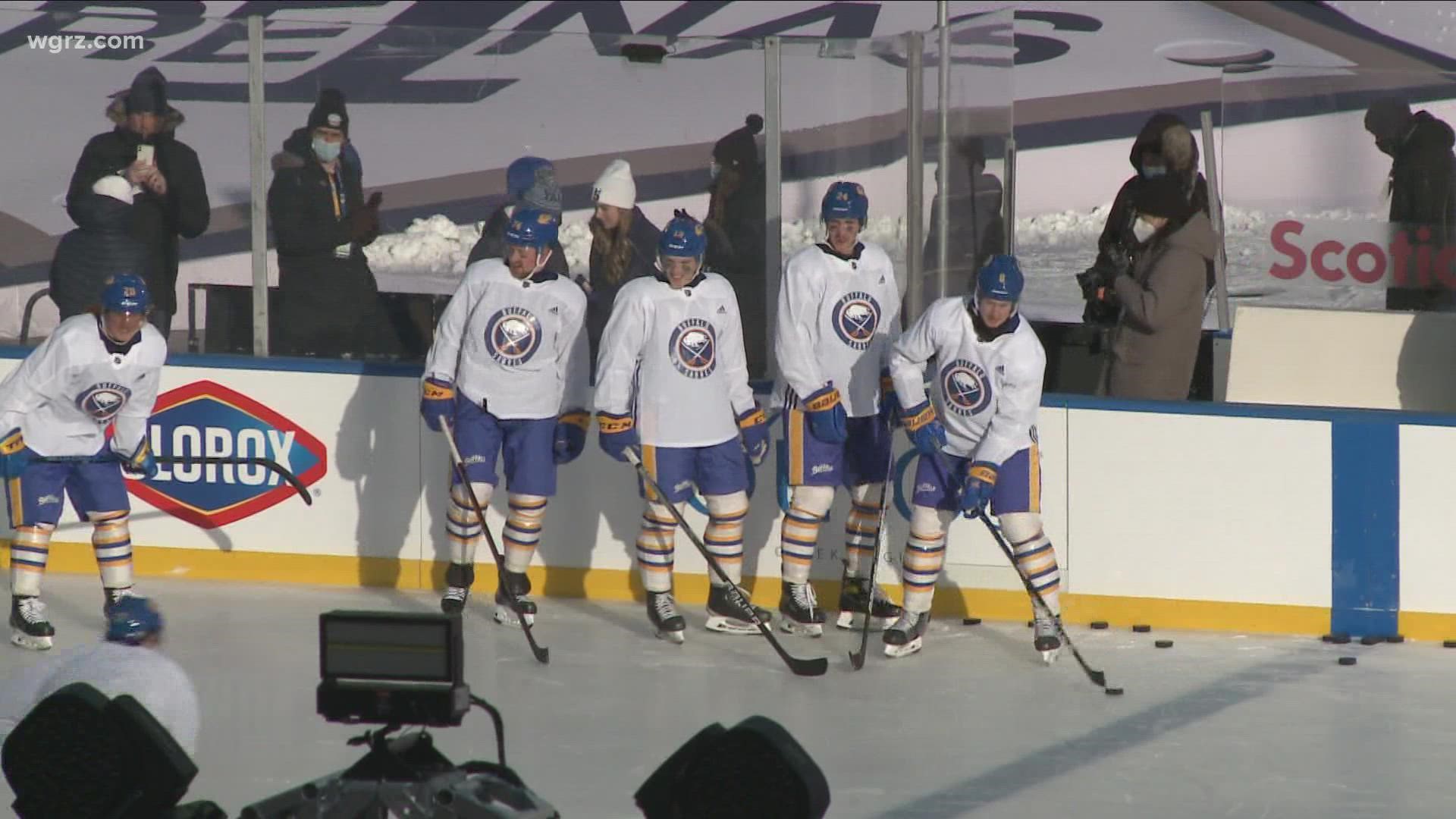 The Sabres got some lessons on playing on NHL outdoor ice when they practiced on Saturday. Weather is very much going to be a factor.