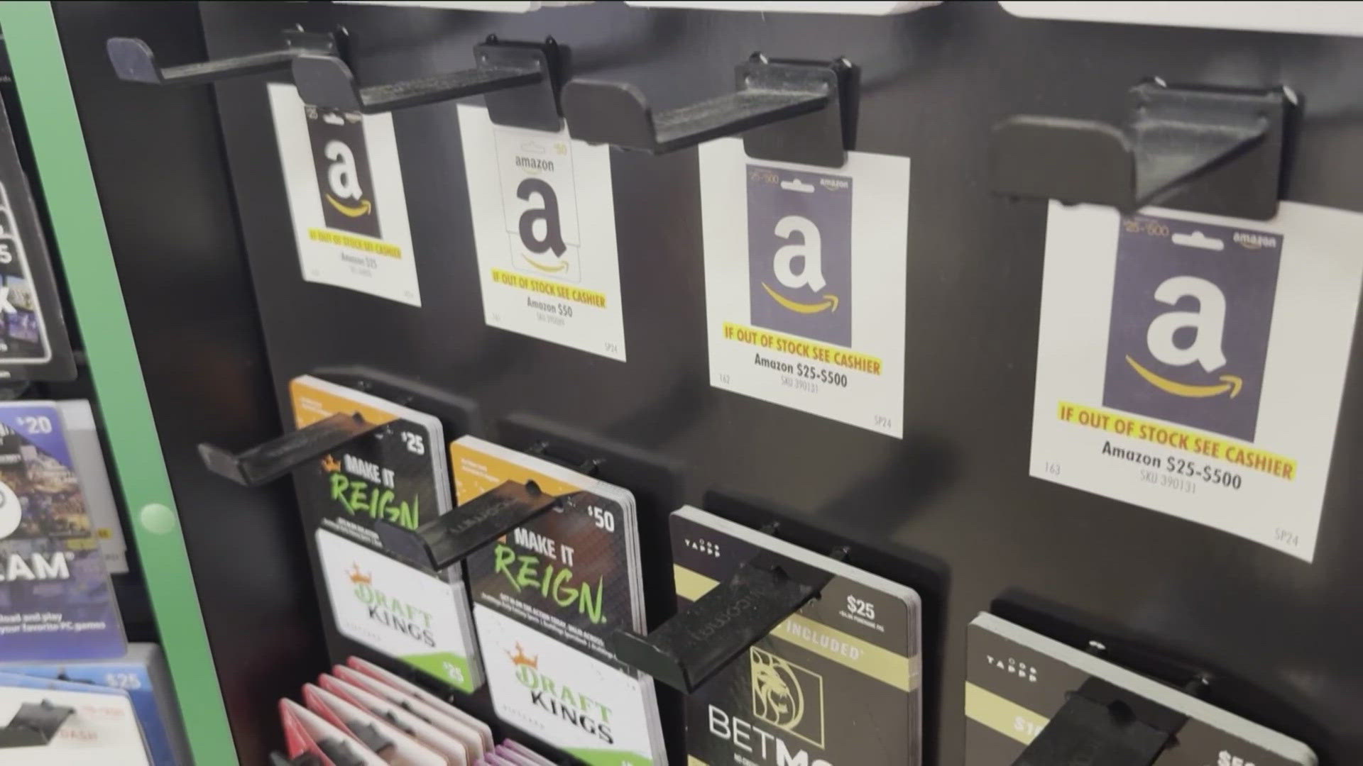 Amazon wouldn't confirm they've pulled the cards, but said they "experiment with ways customers can purchase gift cards."