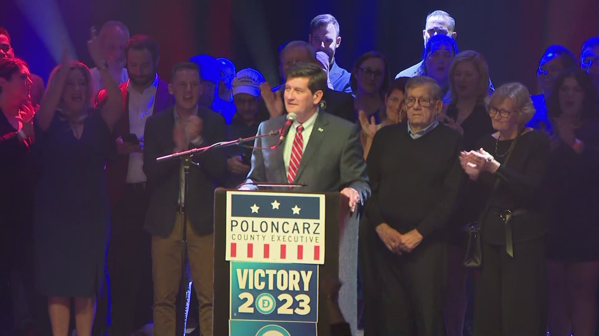 Mark Poloncarz declares victory in Erie County Executive race.