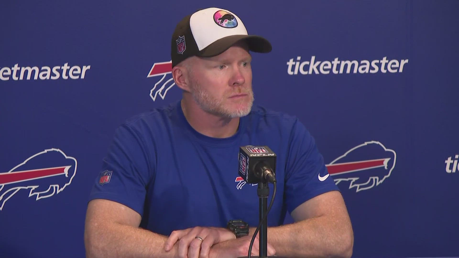 Buffalo Bills coach McDermott speaks to media