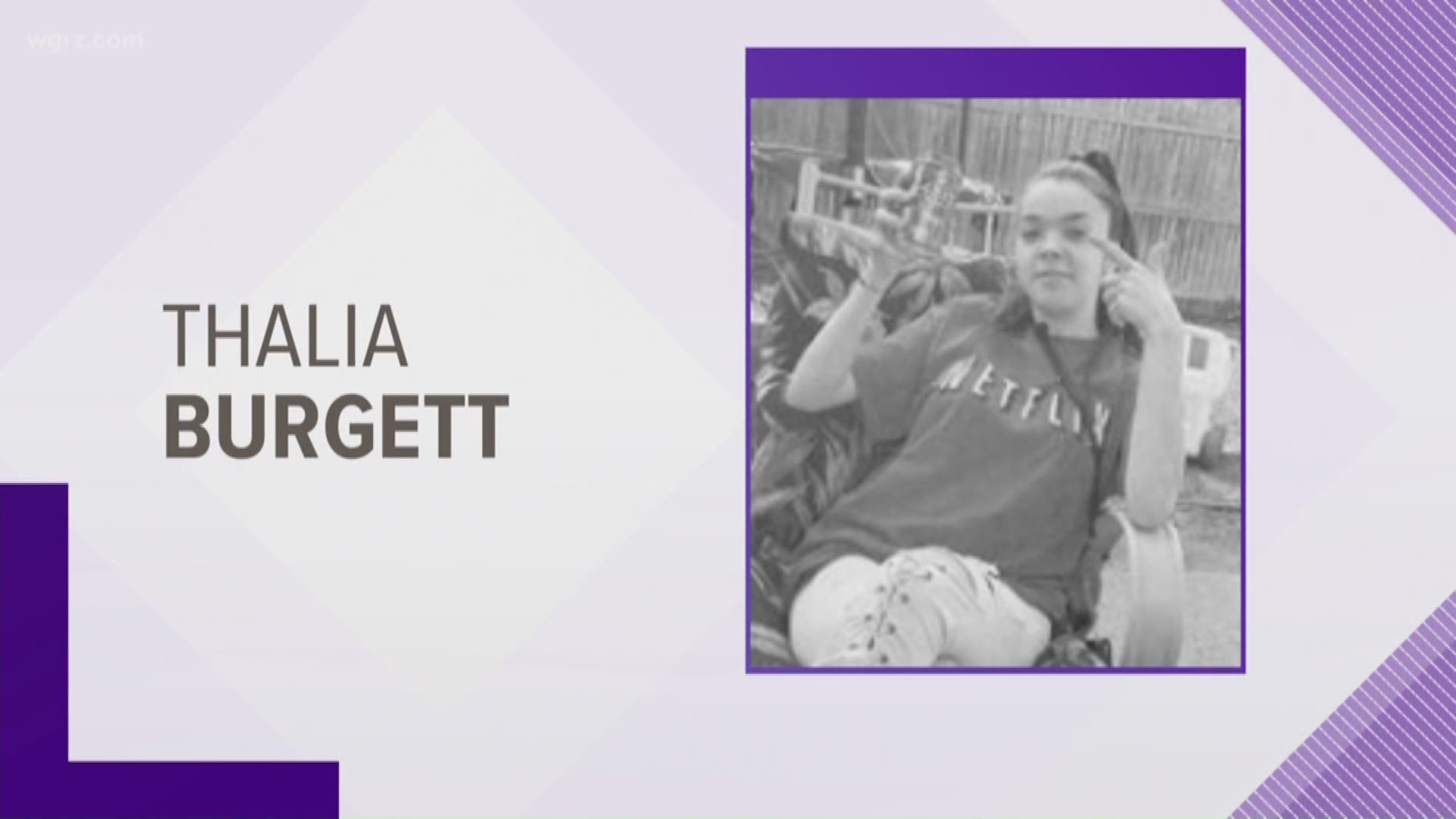 Police say Thalia Burgett was last seen on Saturday night at her home...