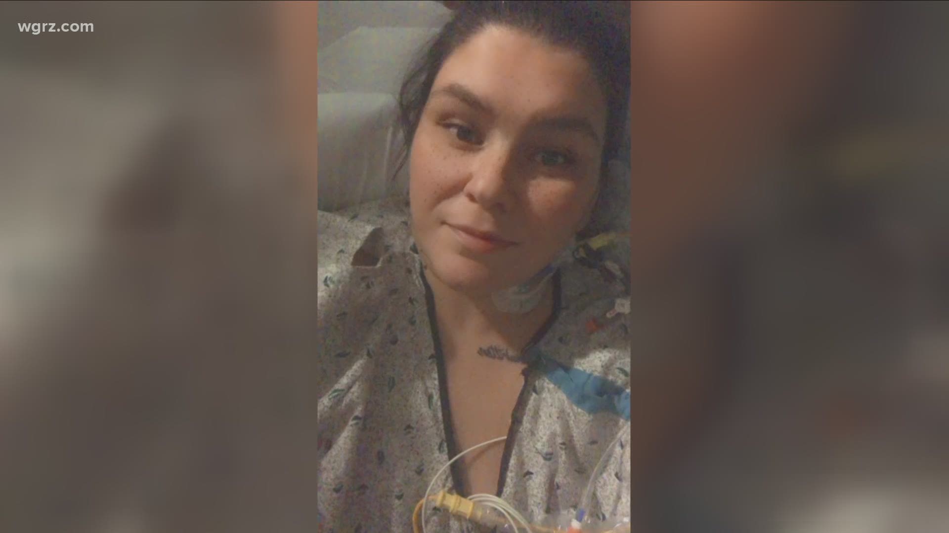 34-year-old Kristen Jarosz was diagnosed with congestive heart failure seven years ago. A mechanical pump in her chest helps her heart pump blood.