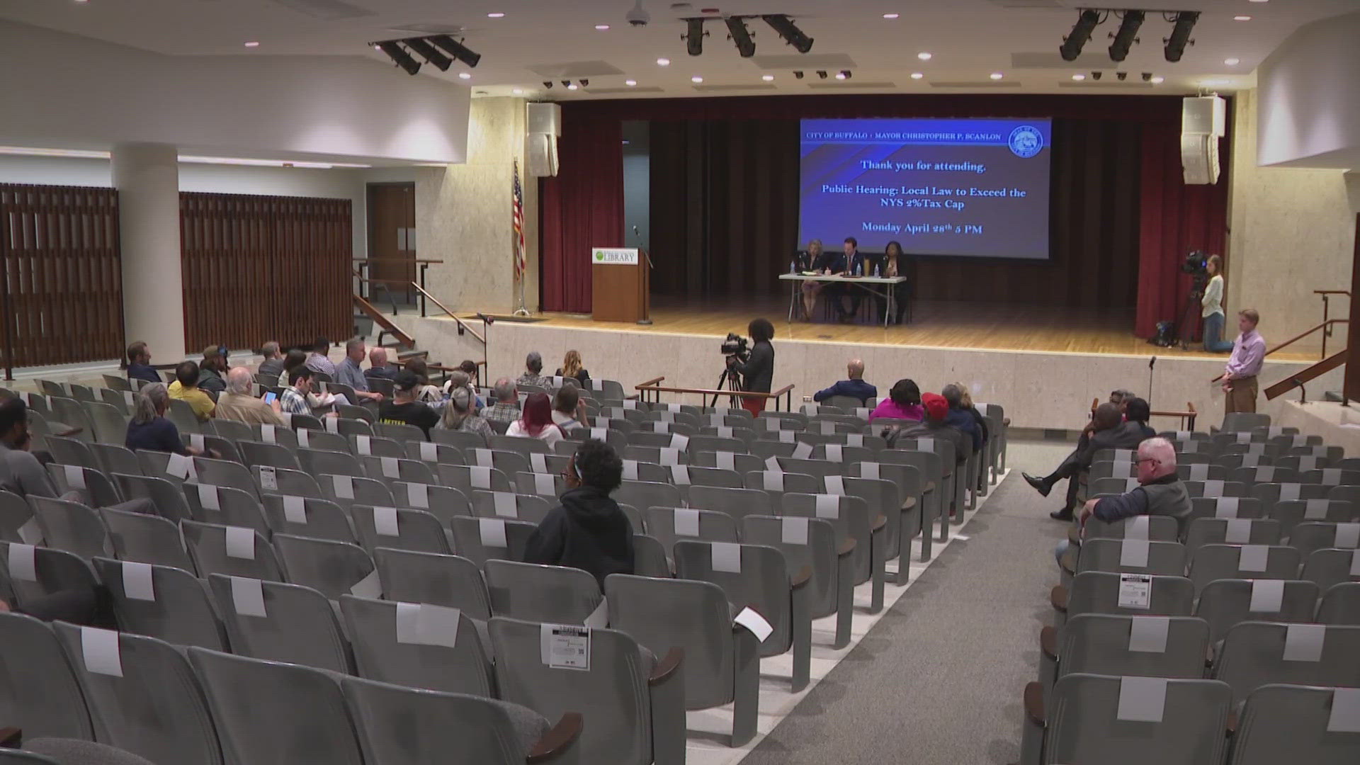 The Buffalo community came together to express concerns at the first public hearing regarding the proposed tax levy. 
