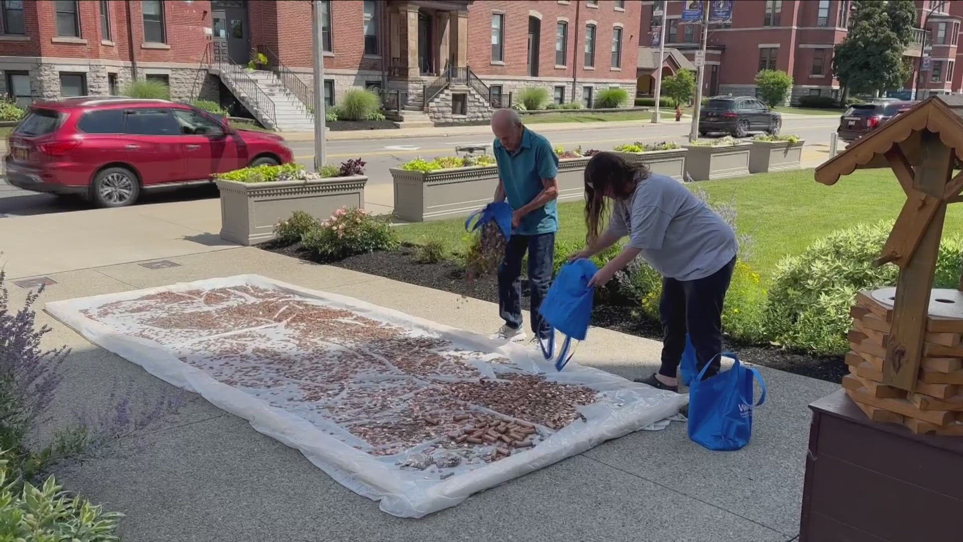 Sunday marked Father Baker Day and the annual tradition where parishioners leave pennies and other change on the front sidewalk of Our Lady of Victory Basilica.