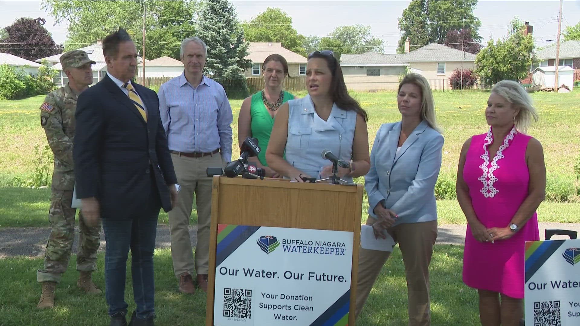 officials from Buffalo Niagara water keeper --- signed a cost sharing agreement with the us army corps of engineers for a feasibility study on best ways to clean up