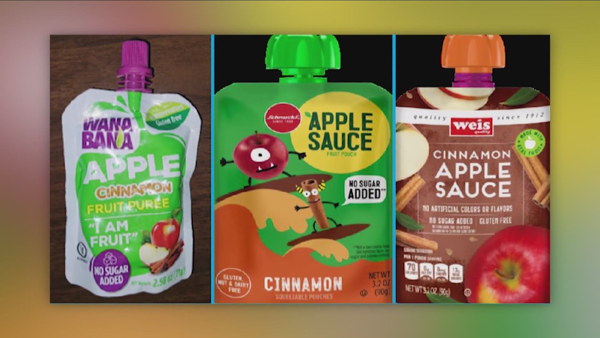 The child ate applesauce that has recently been recalled by the FDA.