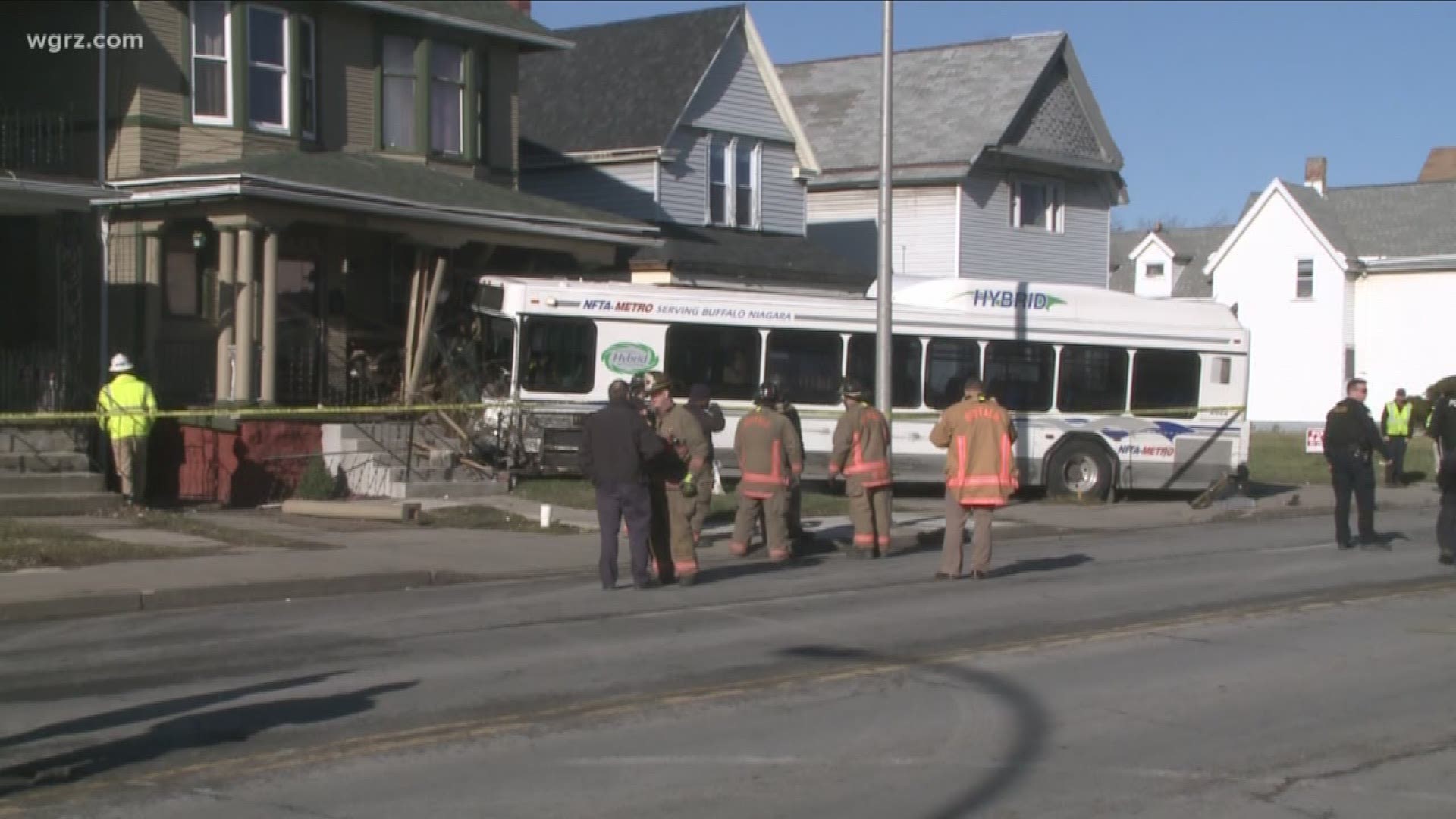 NFTA Bus Crashes Into Home On Bailey Ave