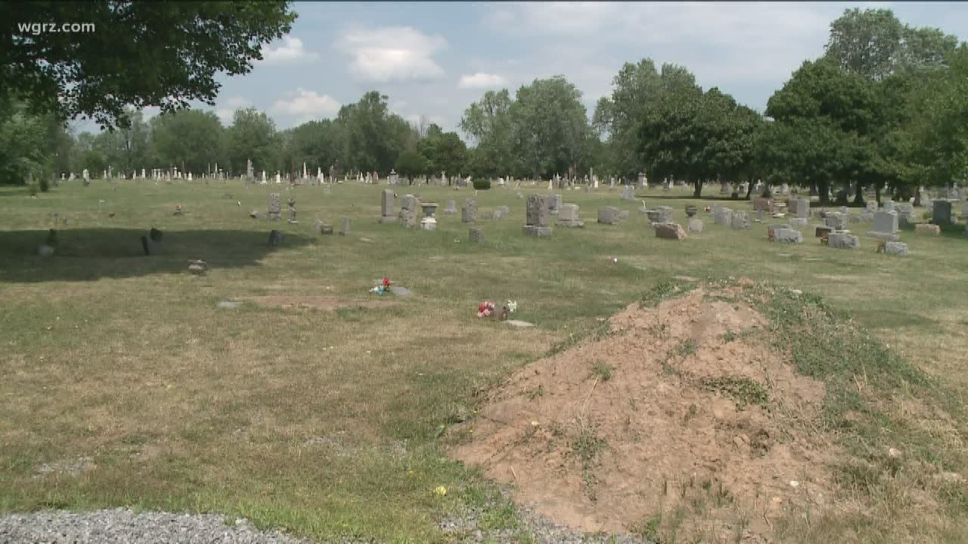 Officials with the historic Concordia Cemetery in Buffalo say someone broke into their barn and garage overnight and stole a large amount of lawn equipment.