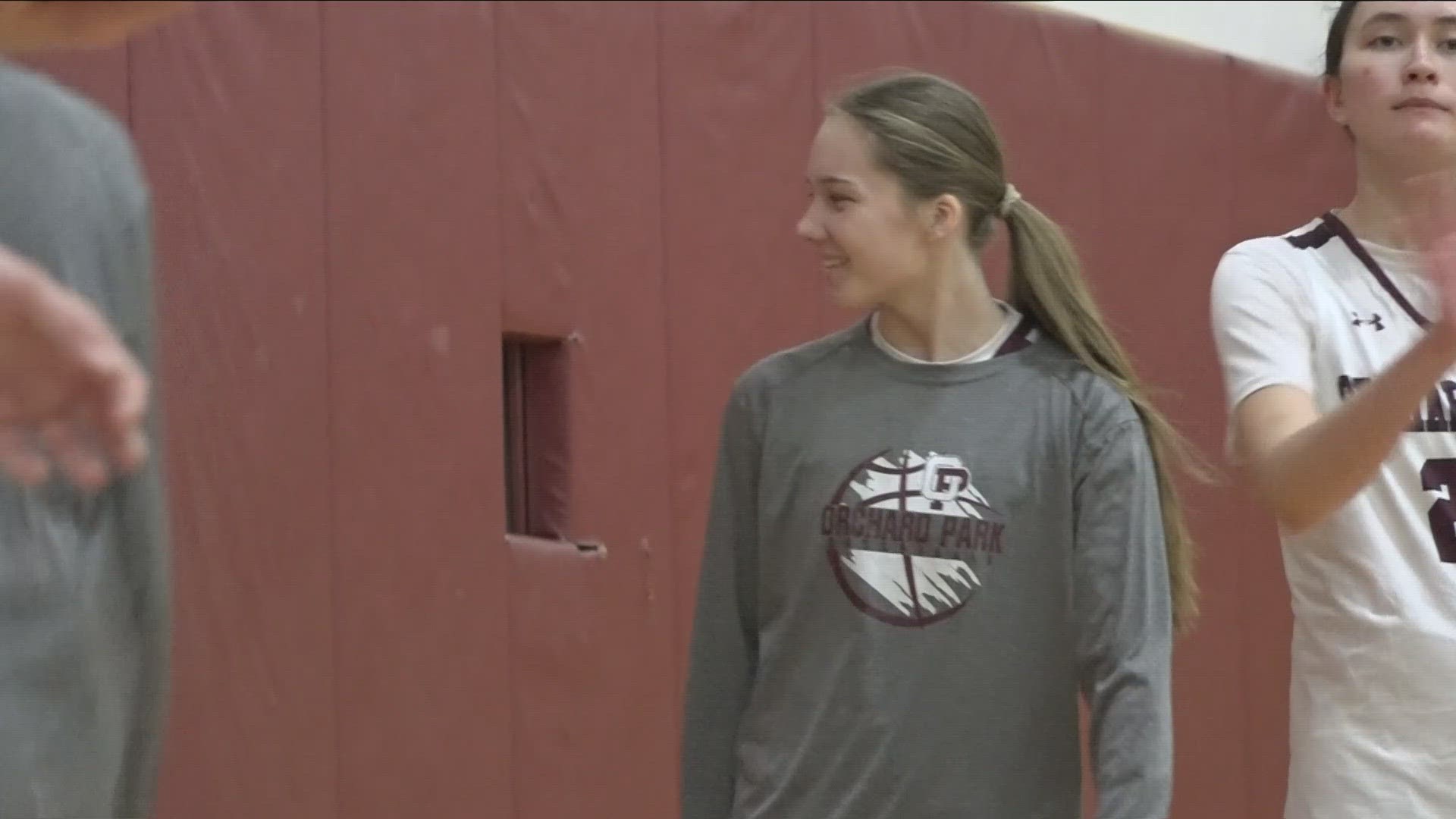 Orchard Park girls basketball junior breaks record