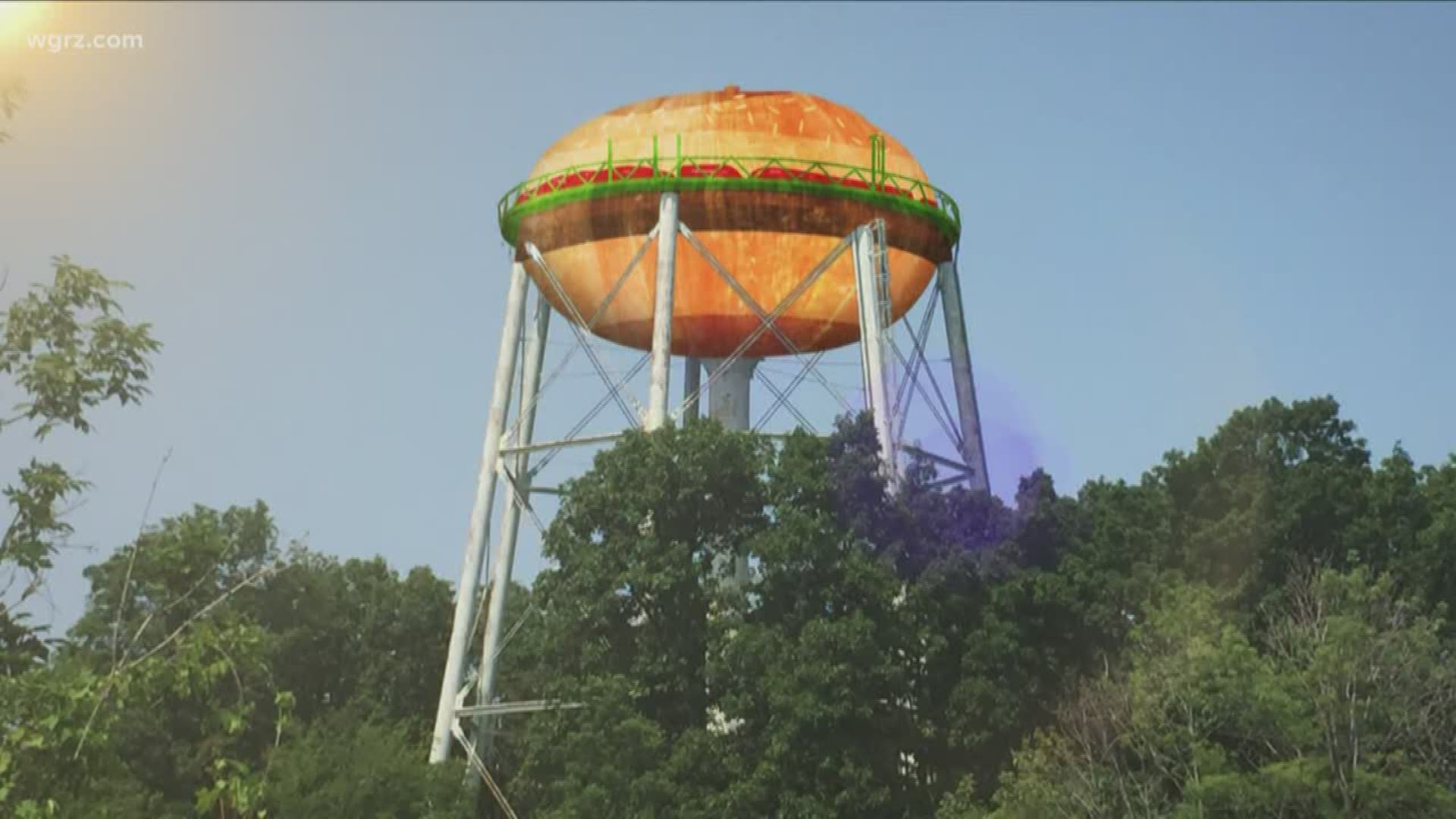 The town of Hamburg is raising money to paint their water tower to look like a hamburger.