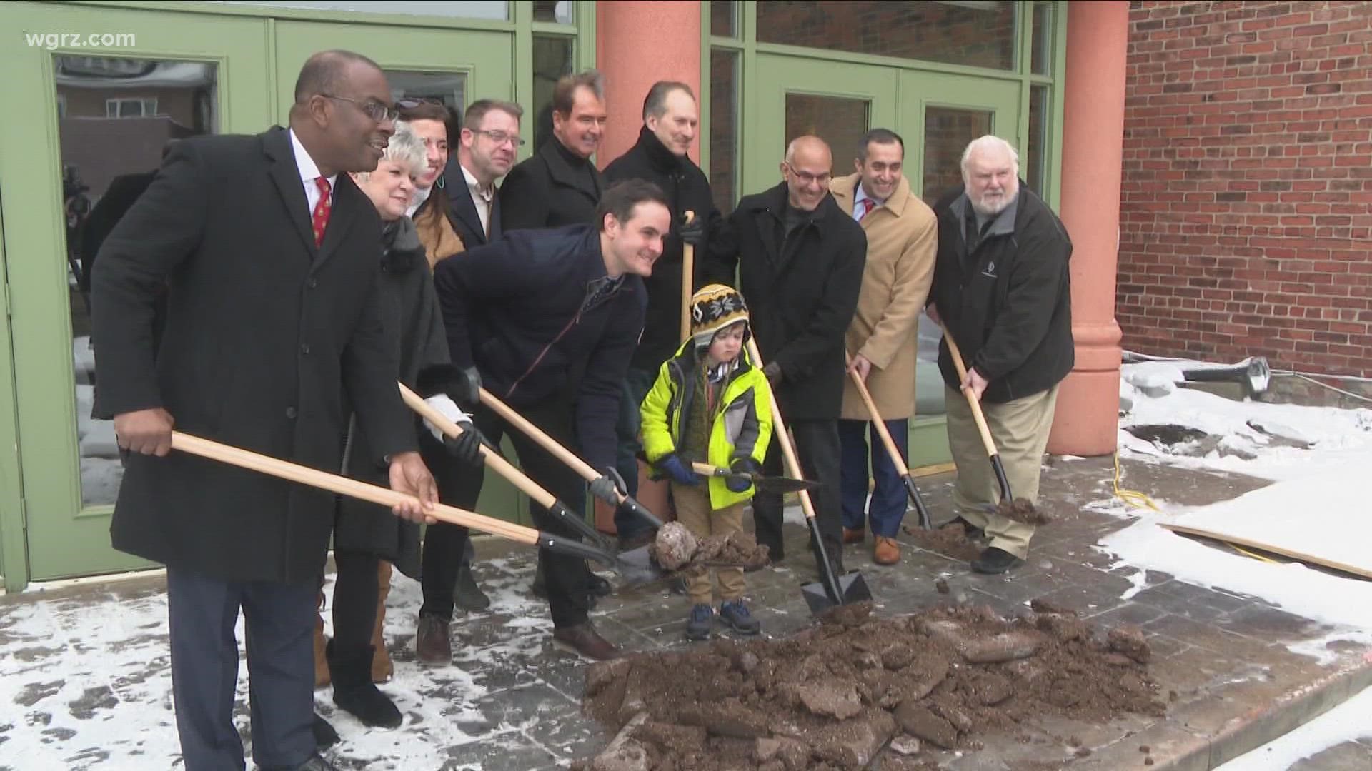 Ristorante Lombardo held a groundbreaking this afternoon on Hertel Avenue for an expansion on their restaurant.